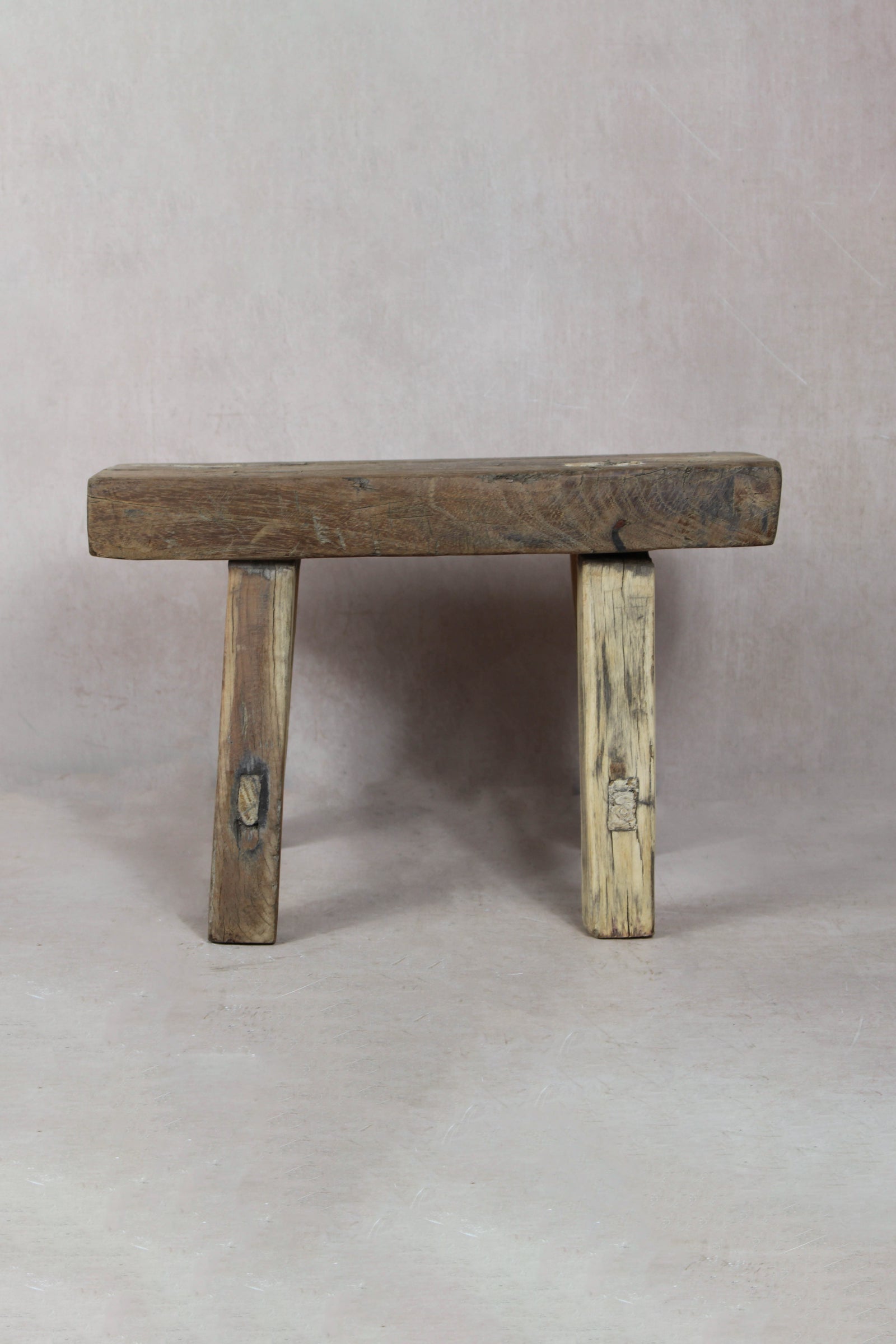 Vintage Rustic Stool Small - Elm wood - 33
