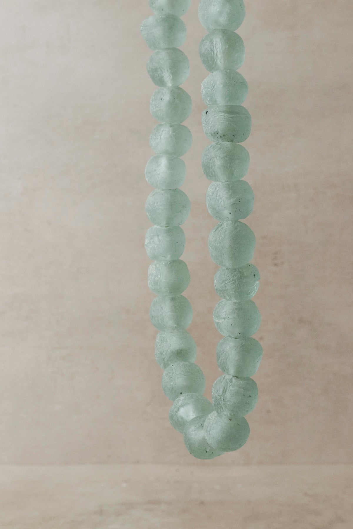 Ghana Glass Beads Necklace, Light blue - 85.2