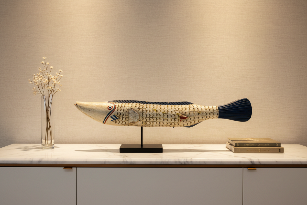 Large Bozo Puppet Fish - Mali - White 172.2