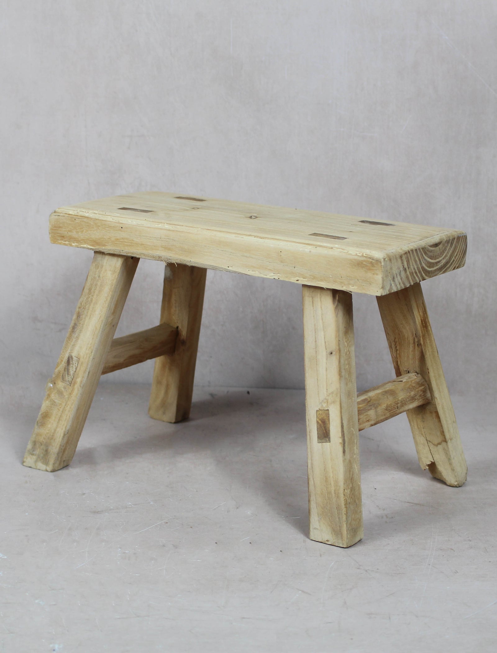 Vintage Rustic Stool Small - Elm wood - 37