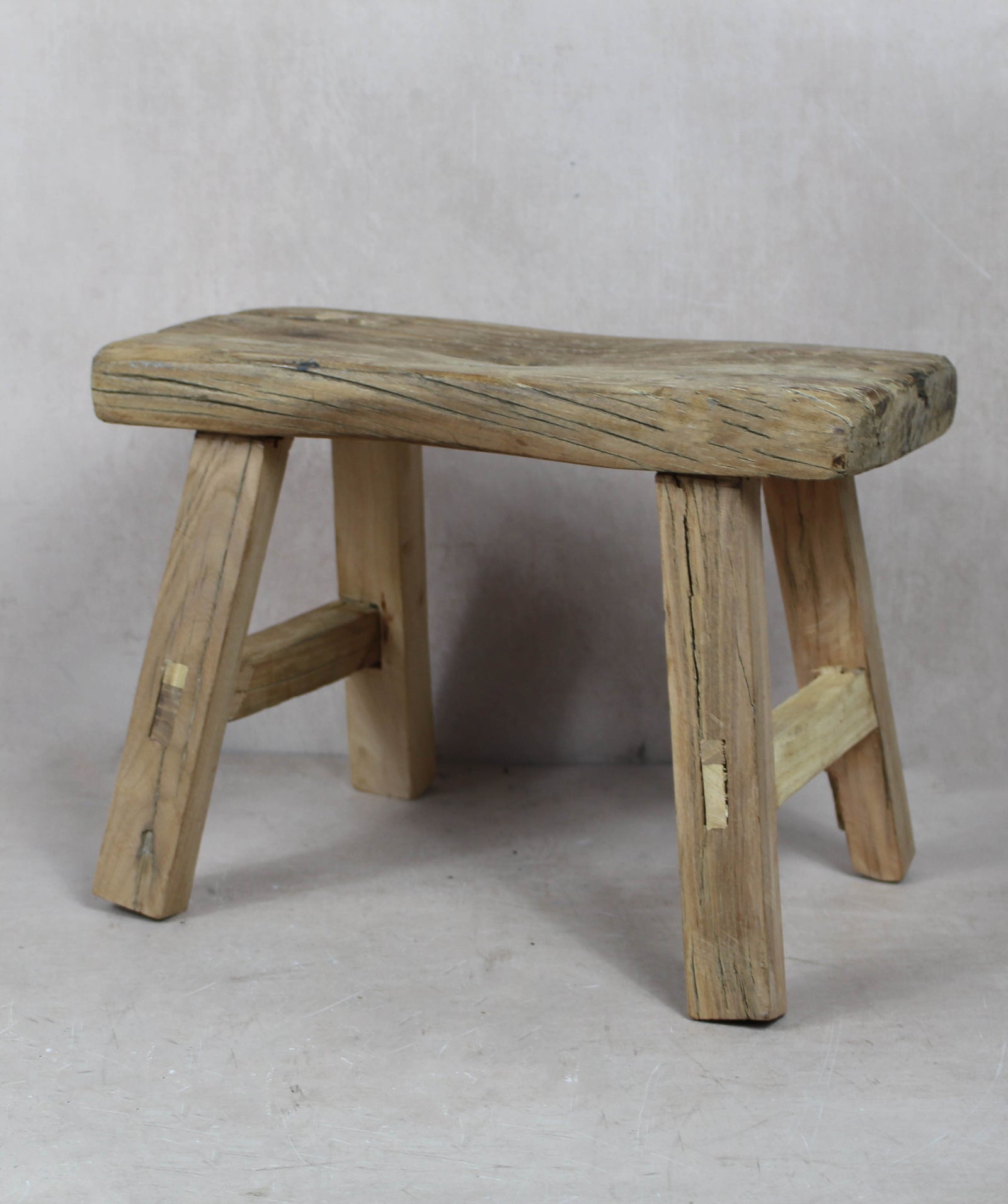 Vintage Rustic Stool Small - Elm wood - 38