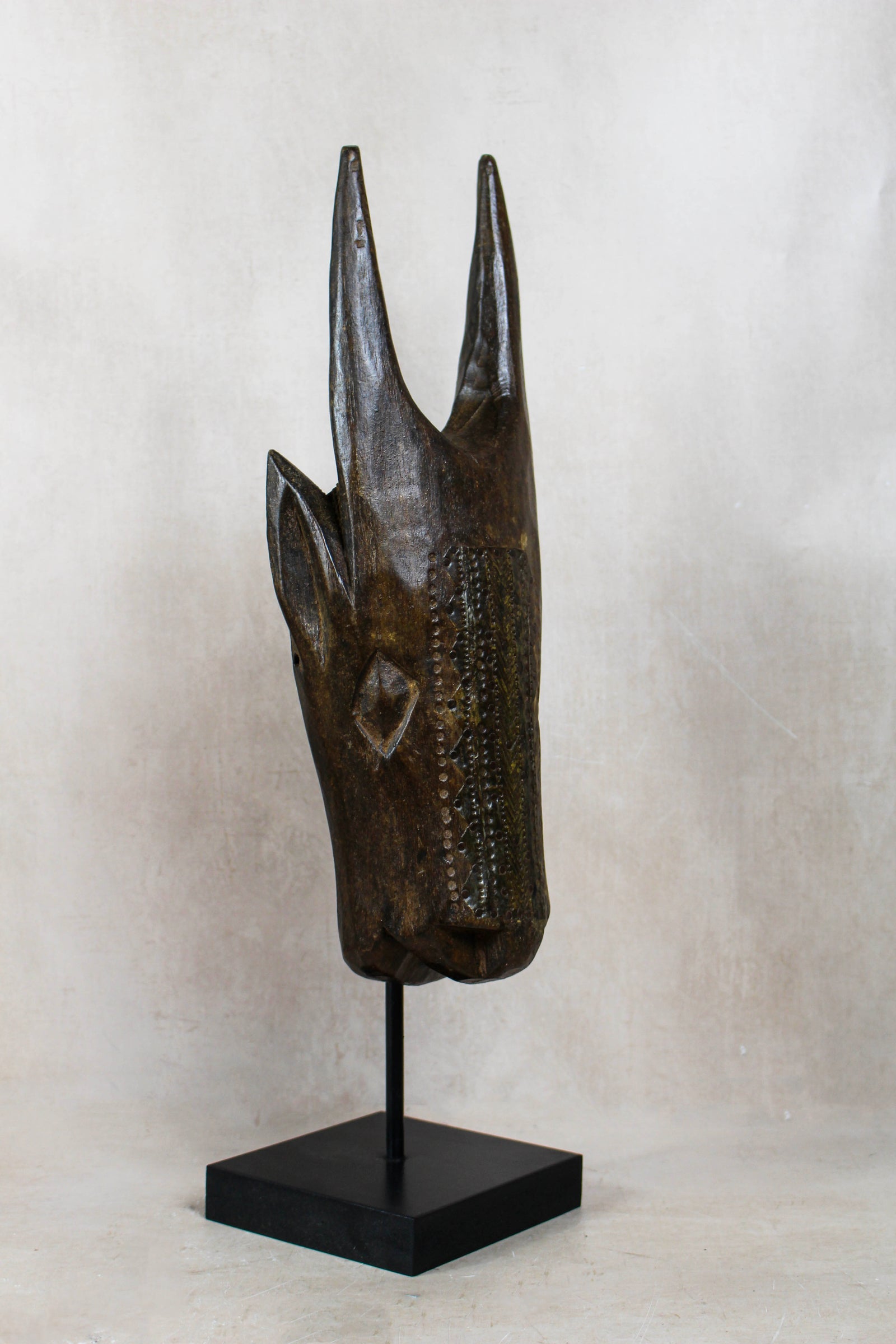 Mali Bull Mask with Repoussé Metal Work - 196.2