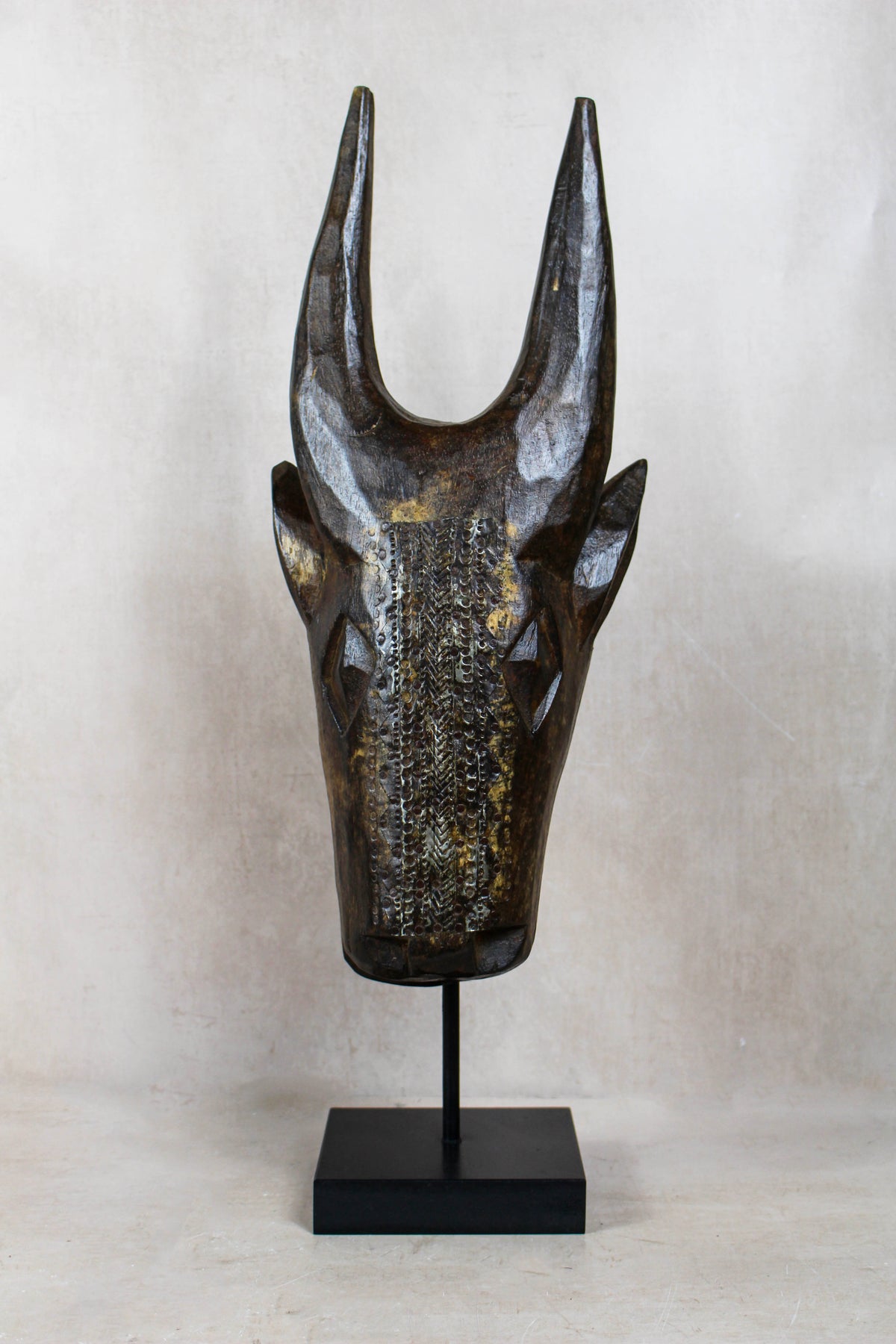 Mali Bull Mask with Repoussé Metal Work - 196.3