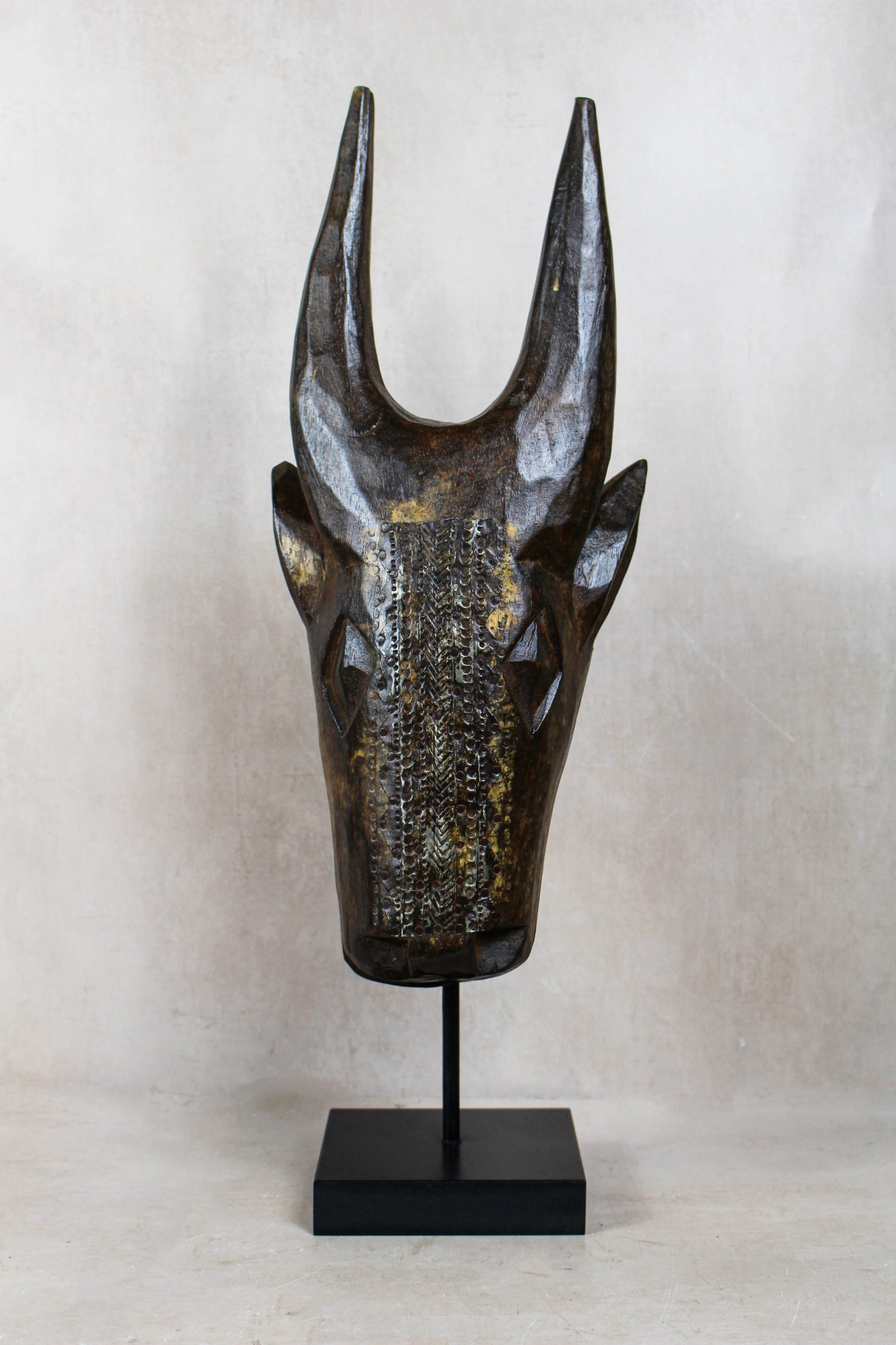 Mali Bull Mask with Repoussé Metal Work - 196.3