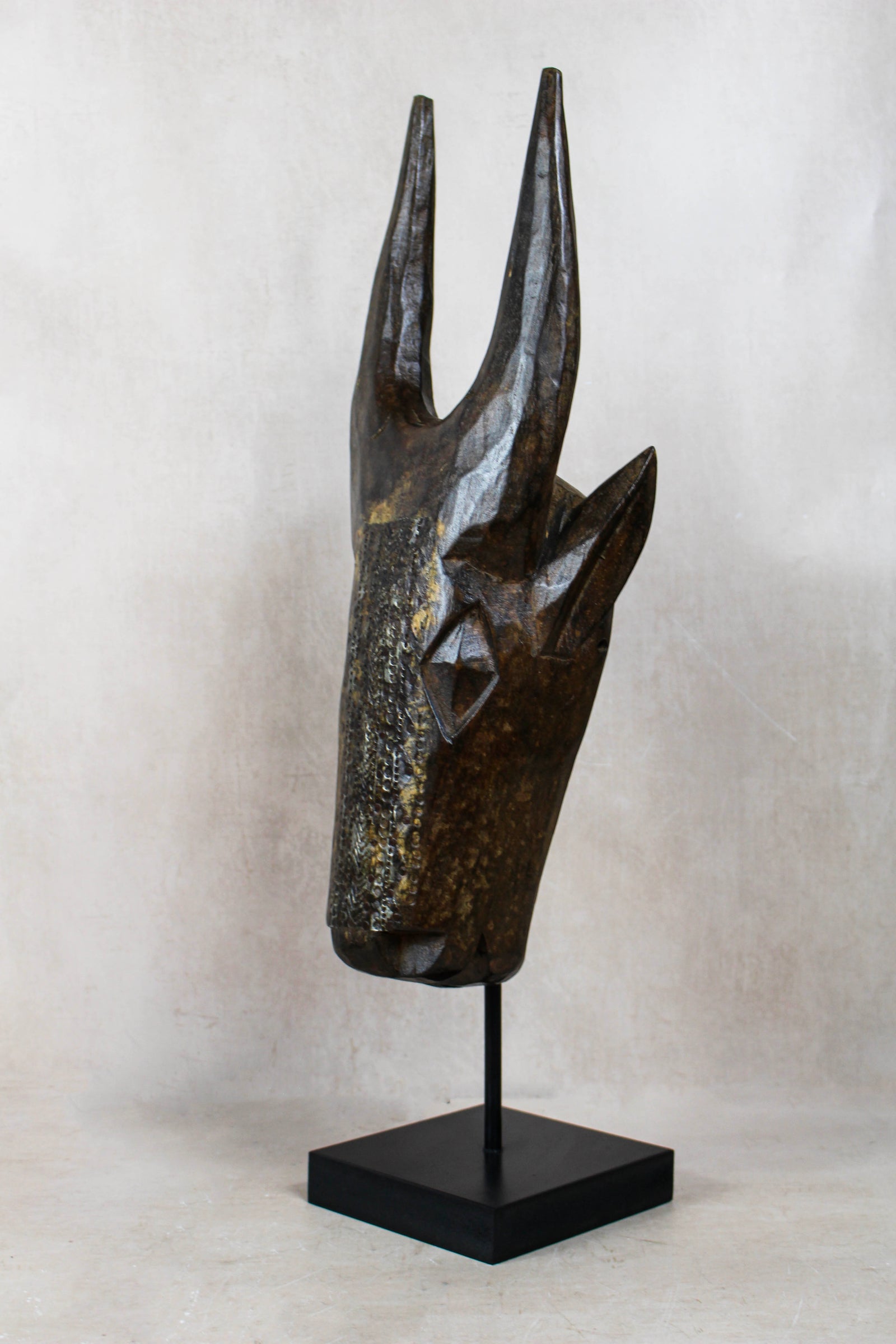 Mali Bull Mask with Repoussé Metal Work - 196.3