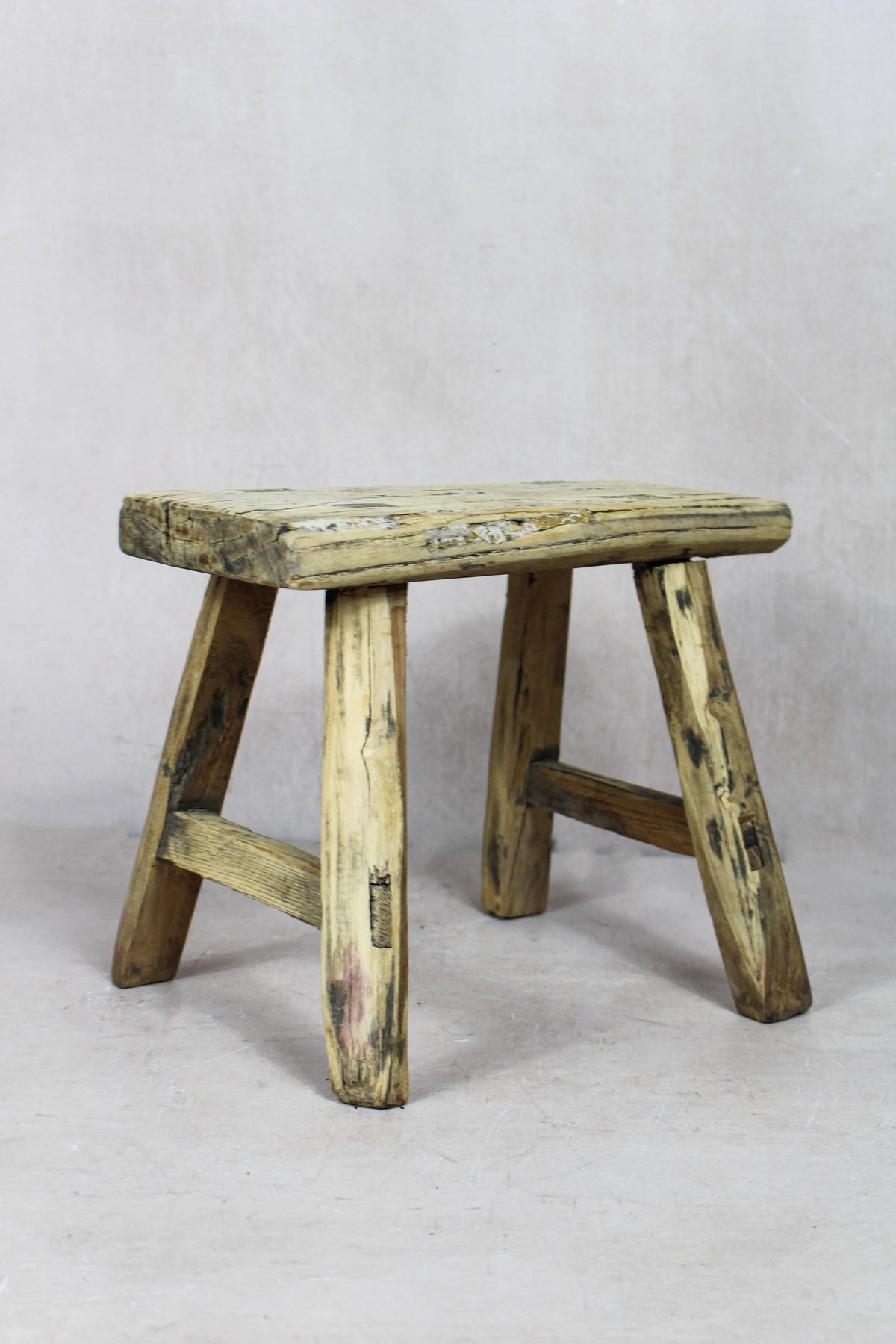 Vintage Rustic Stool Small - Elm wood - 41