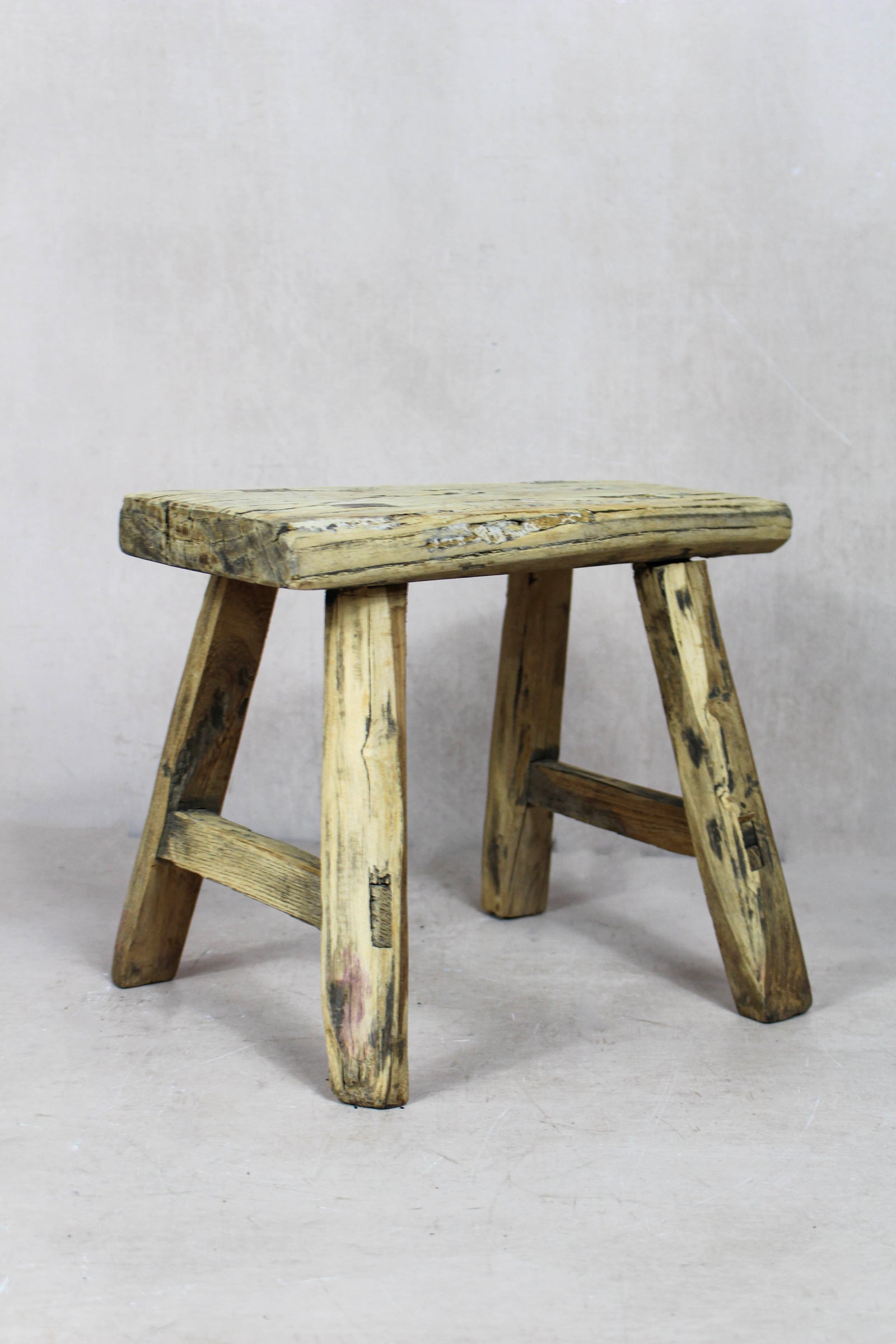 Vintage Rustic Stool Small - Elm wood - 41