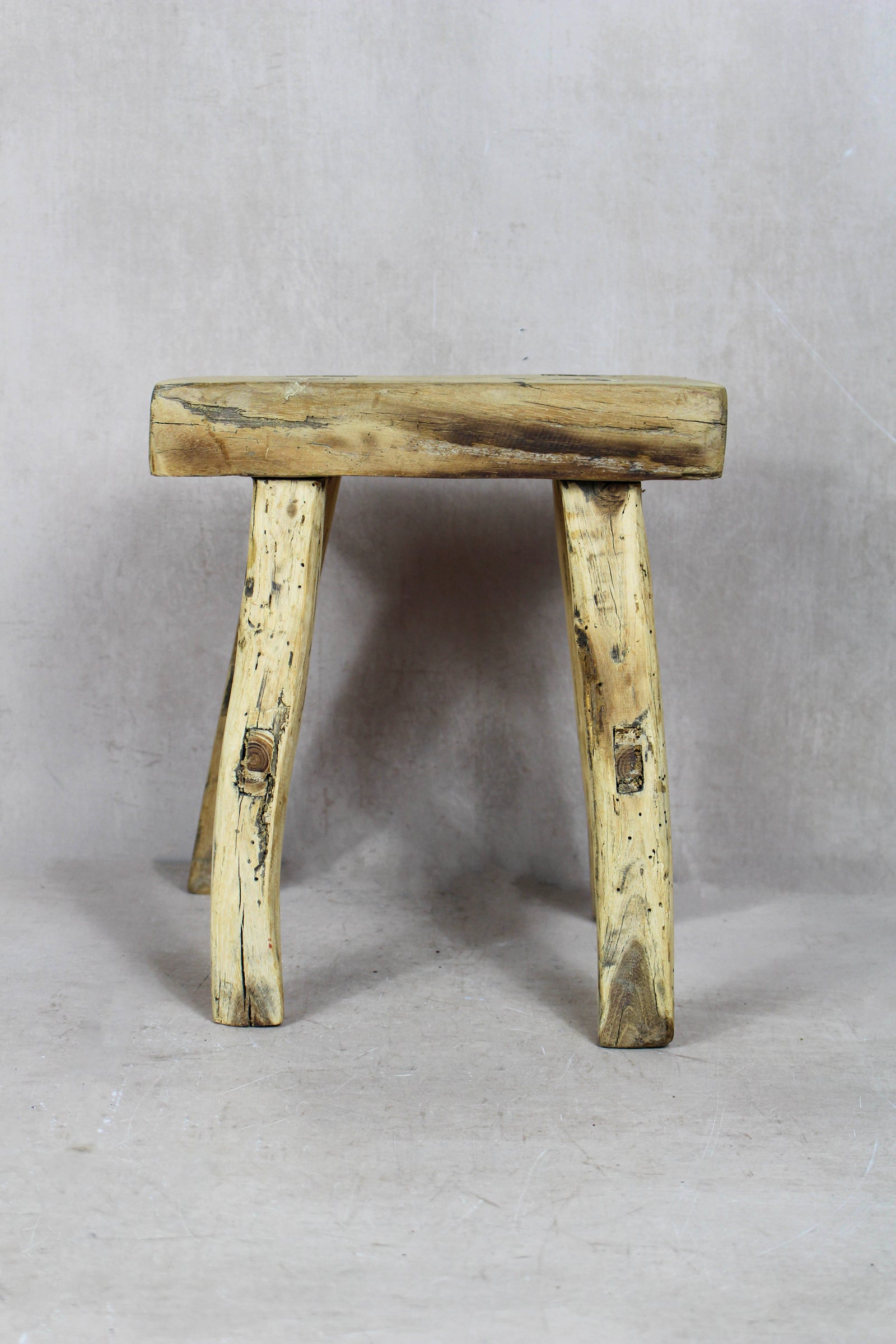 Vintage Rustic Stool Small - Elm wood - 43
