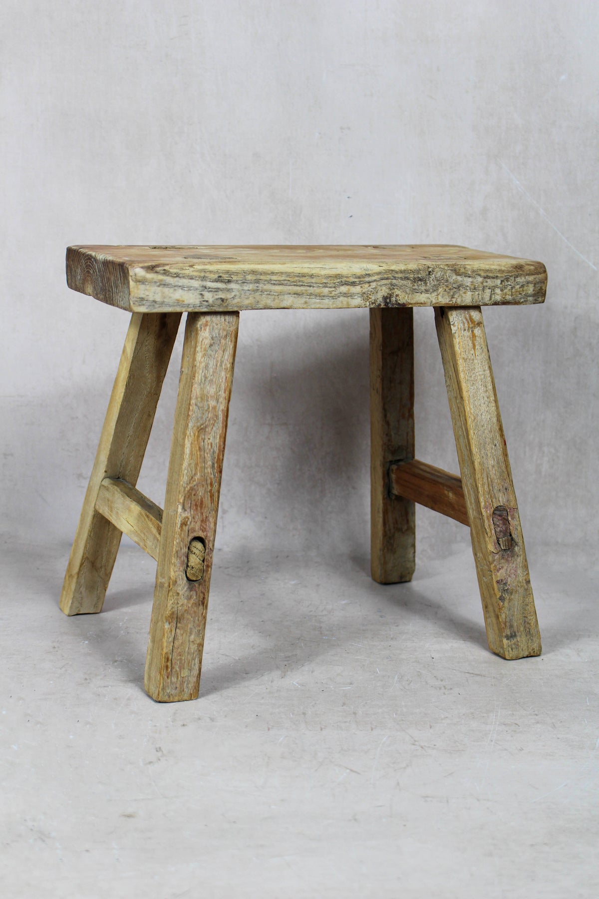 Vintage Rustic Stool Small - Elm wood - 44
