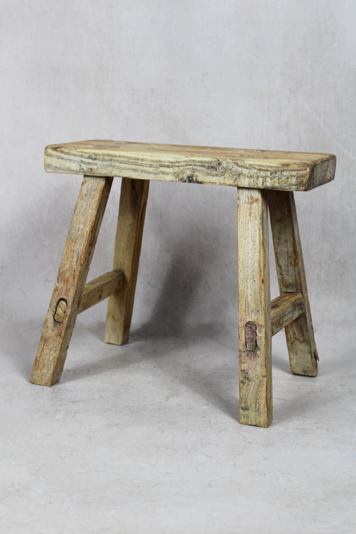 Vintage Rustic Stool Small - Elm wood - 44