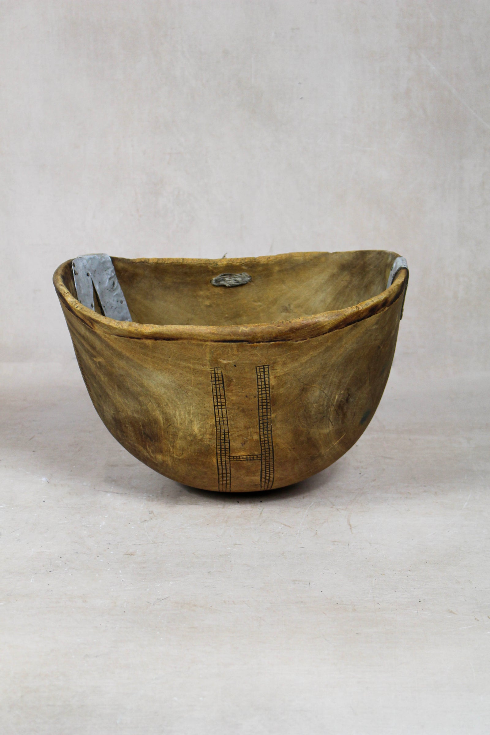 Vintage hand-carved Turkana wooden bowl from Kenya