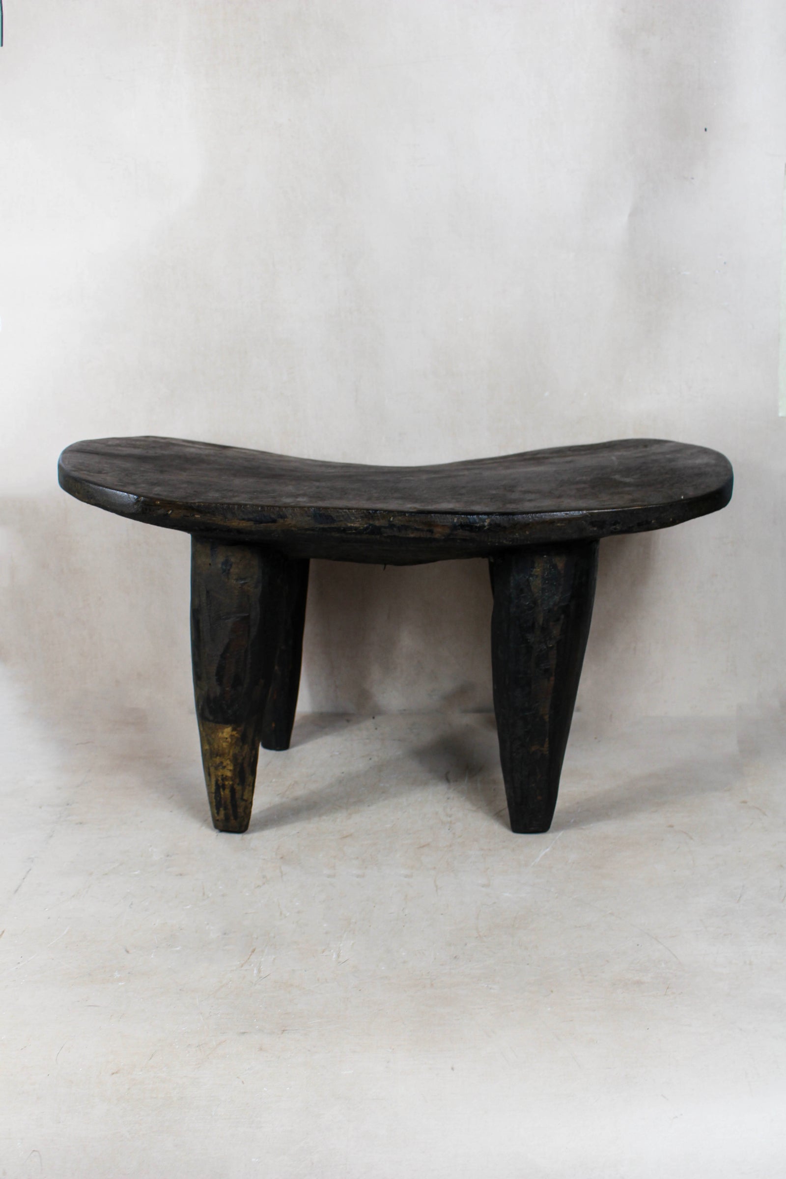 Large hand-carved Senufo stool in solid West African wood