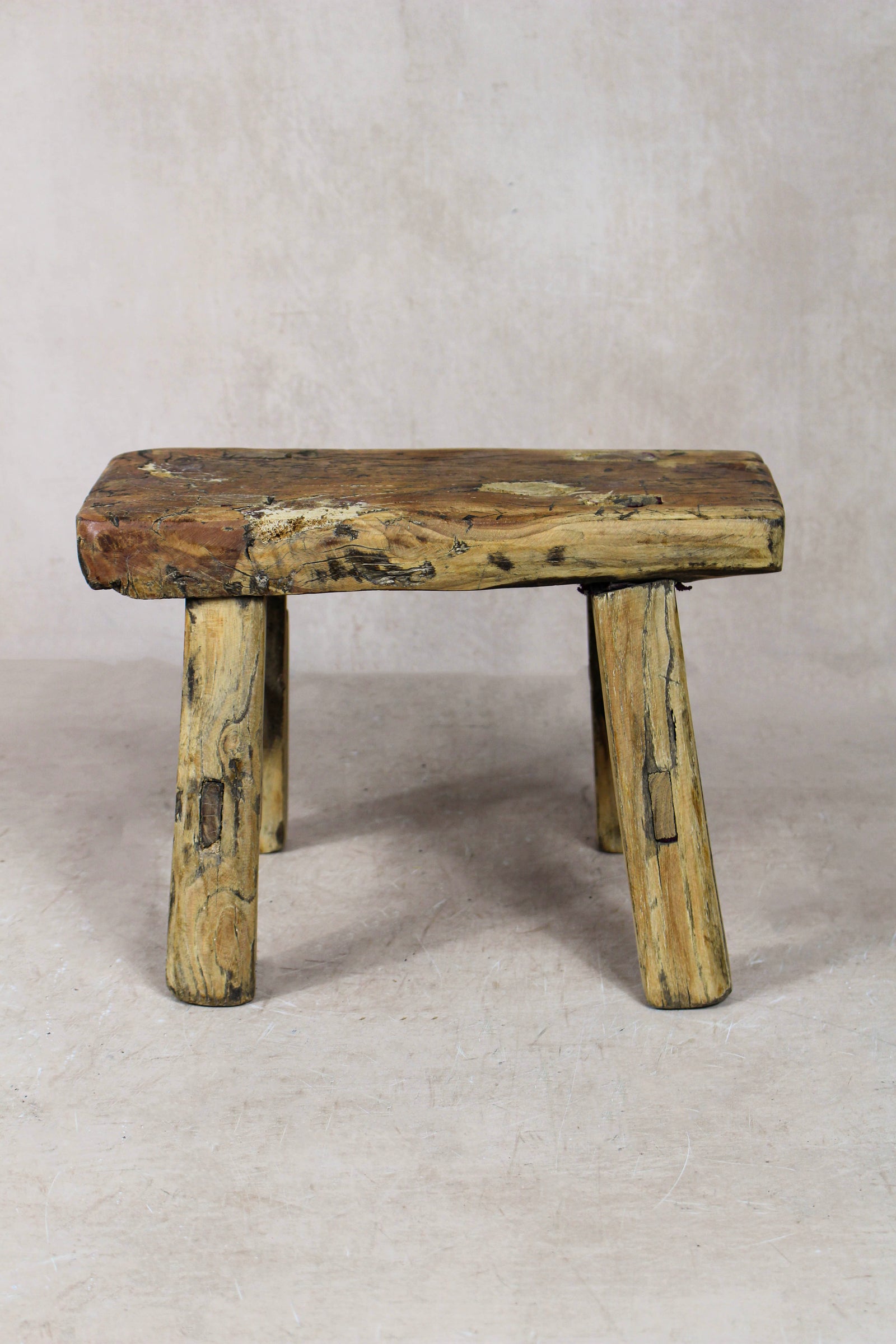 Vintage Rustic Stool Small - Elm wood - 50