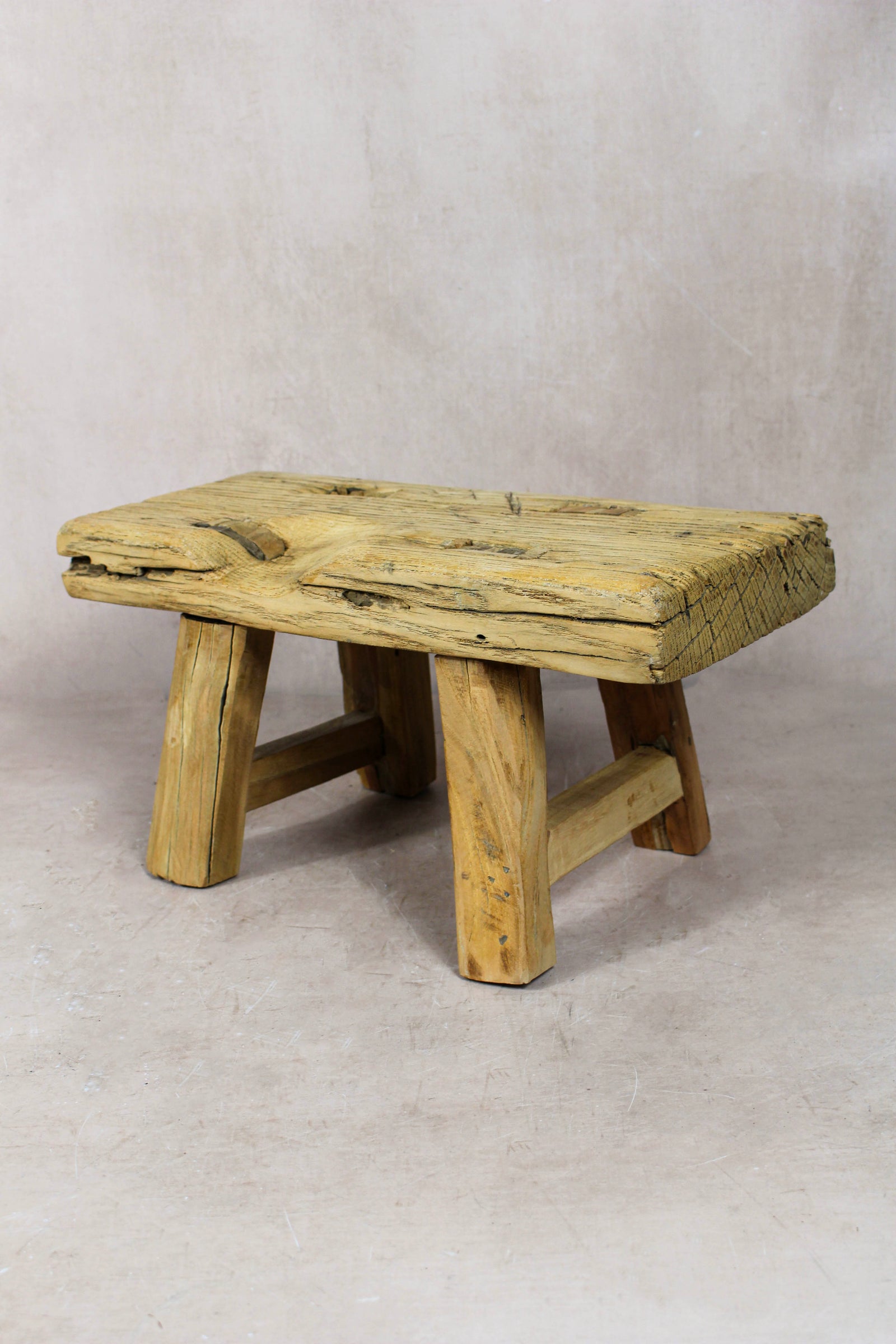Vintage Rustic Stool Small - Elm wood - 51