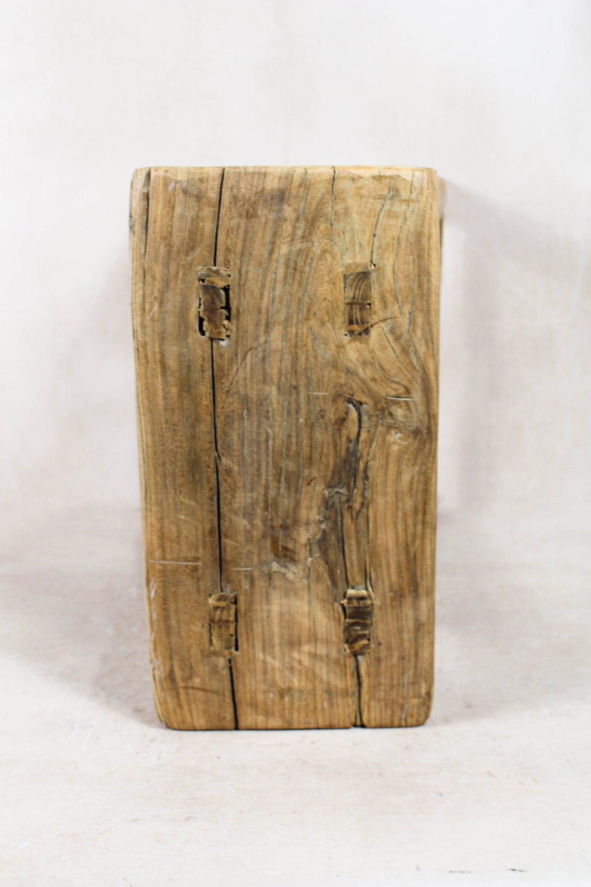 Vintage Rustic Elm Wood Stool - Medium - No 77