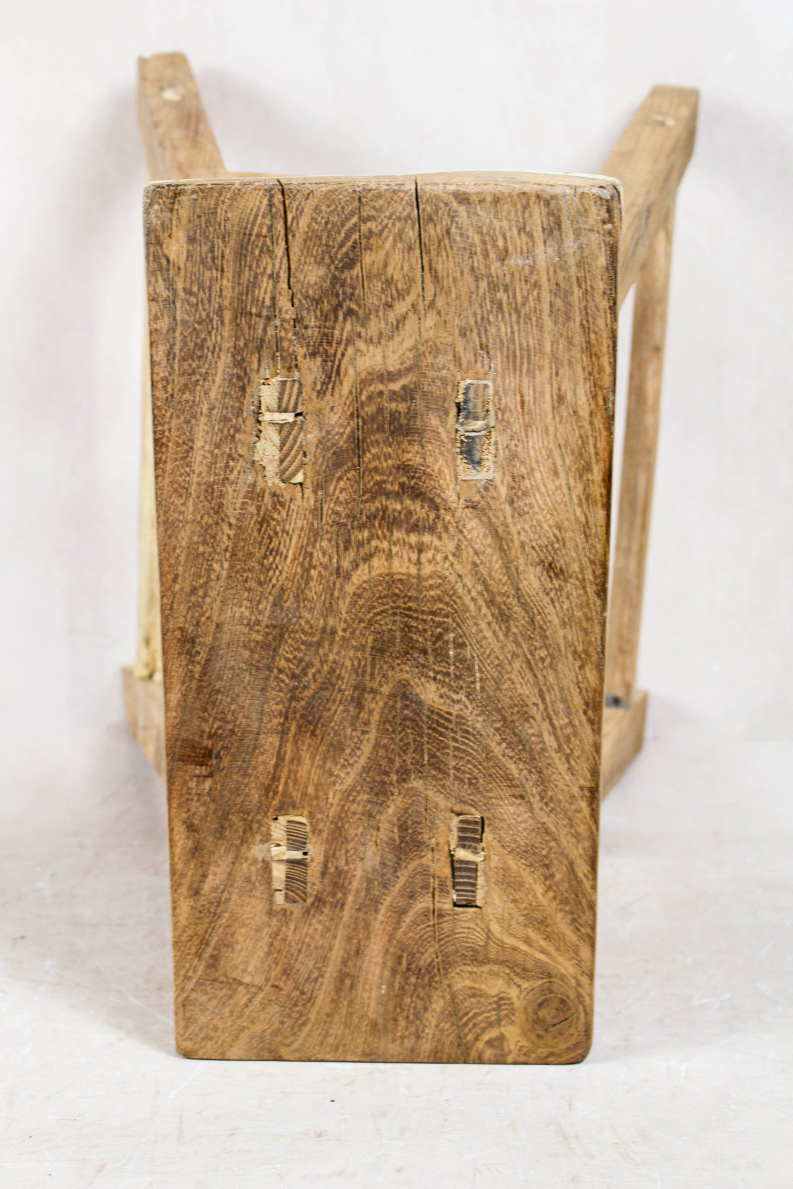 Vintage Rustic Elm Wood Stool - Medium - No 80