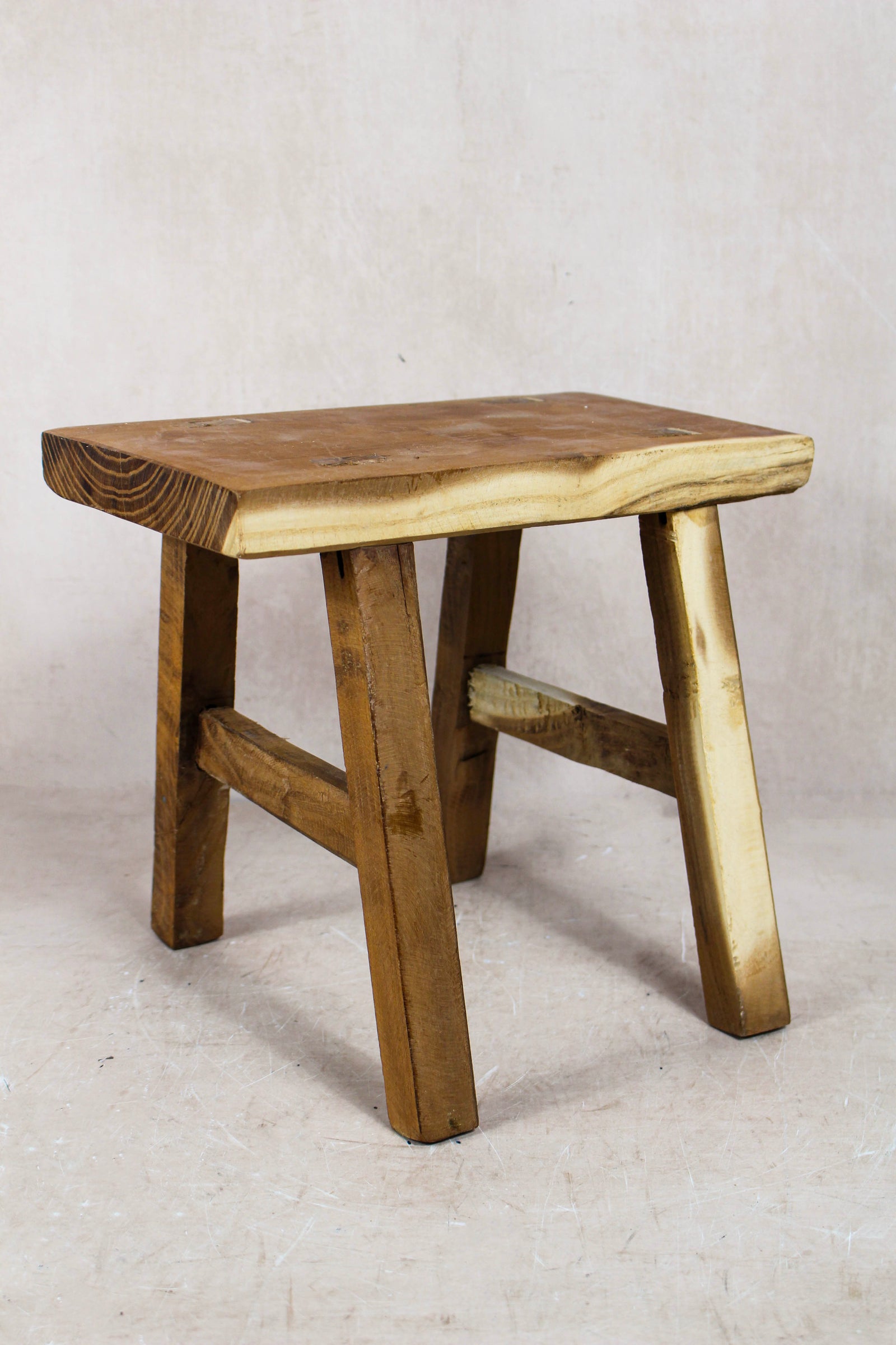 Vintage Rustic Stool Small - Elm wood - 53