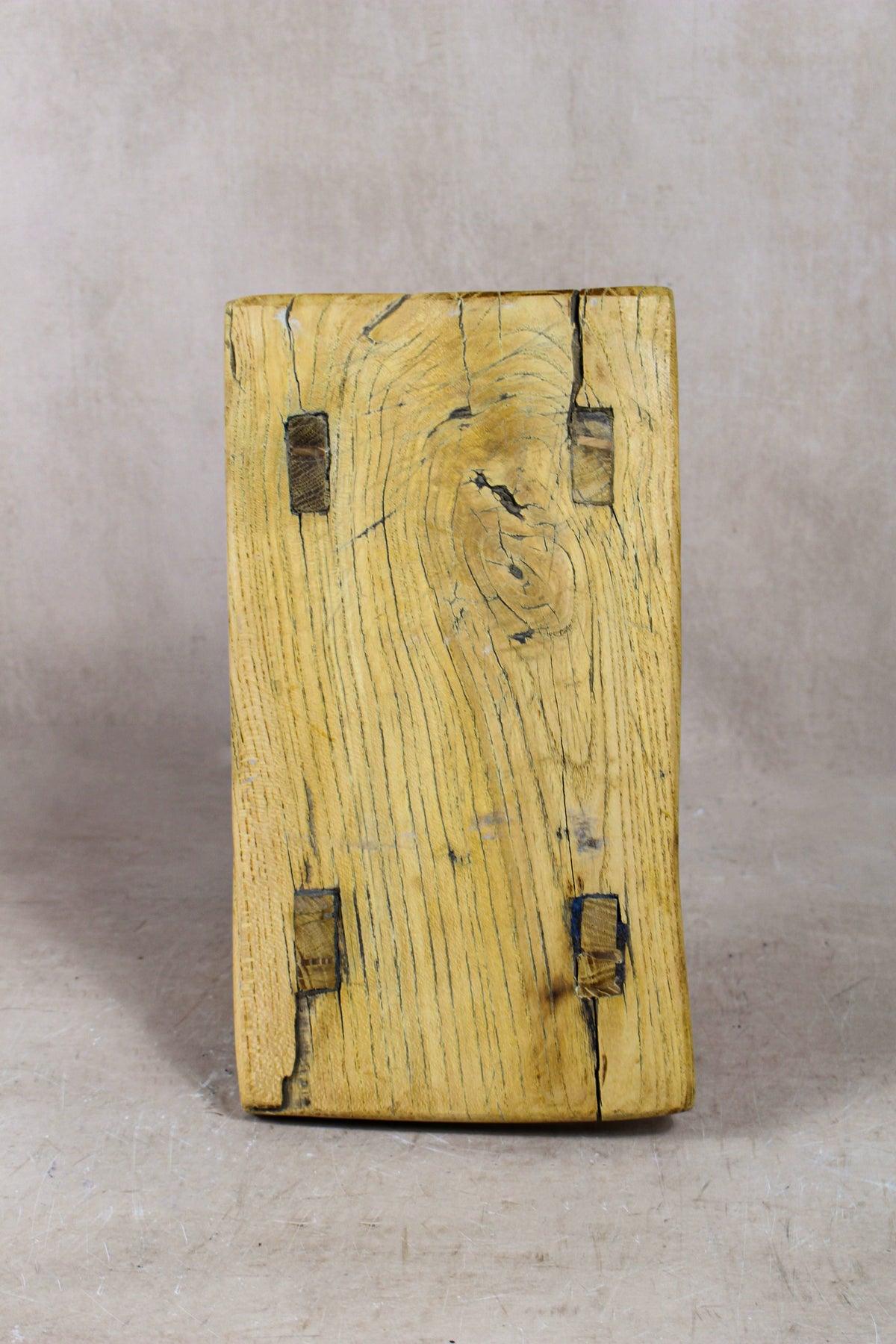Small vintage rustic reclaimed elm wood stool 54 – Botanical Boys