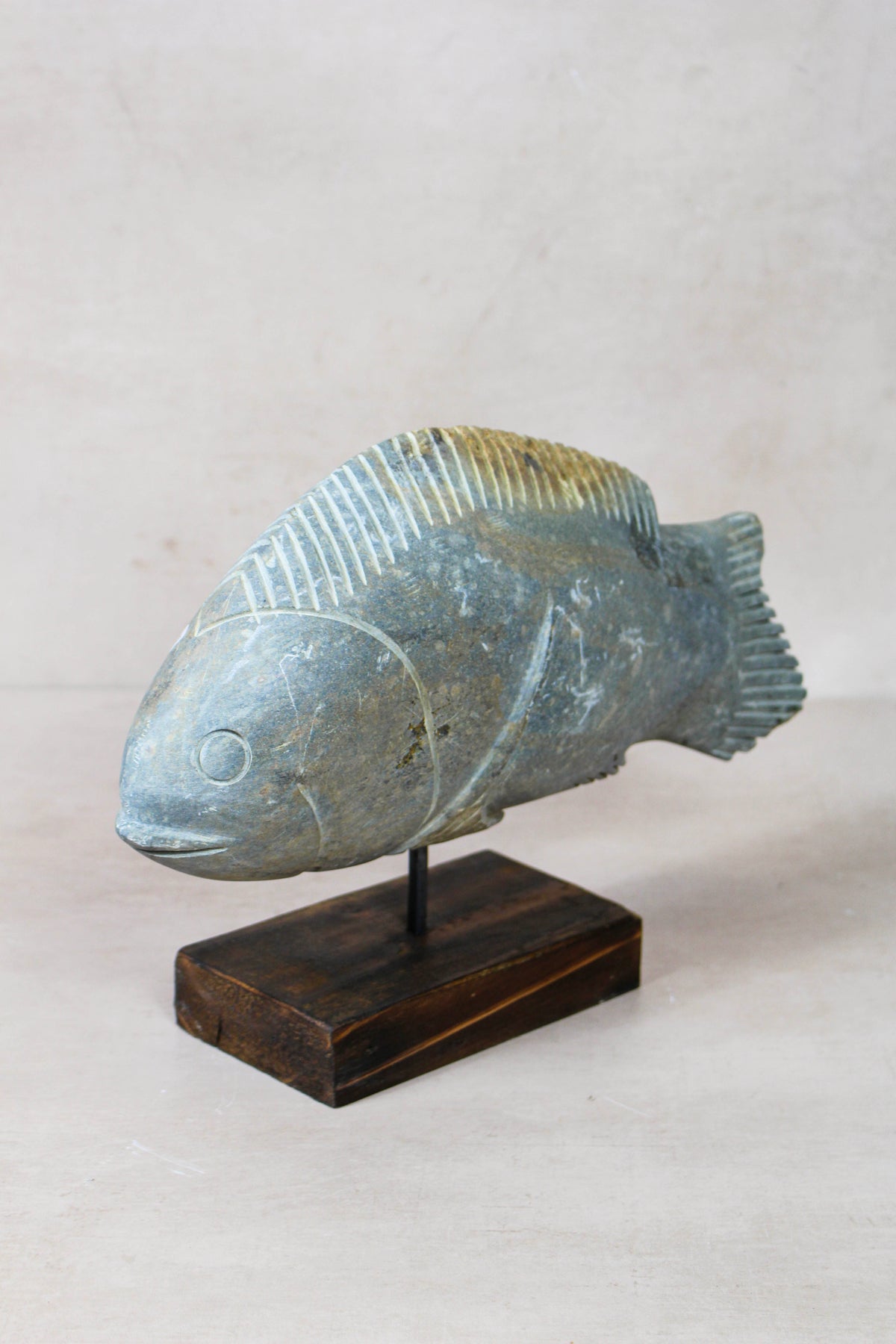 Stone Fish Sculpture - Zimbabwe - 159.7