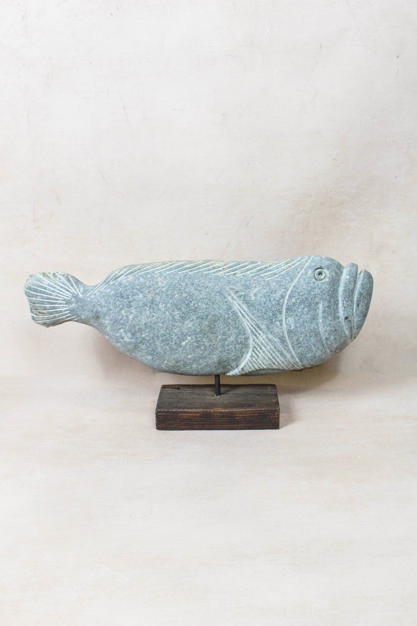 Stone Fish Sculpture - Zimbabwe - 159.9