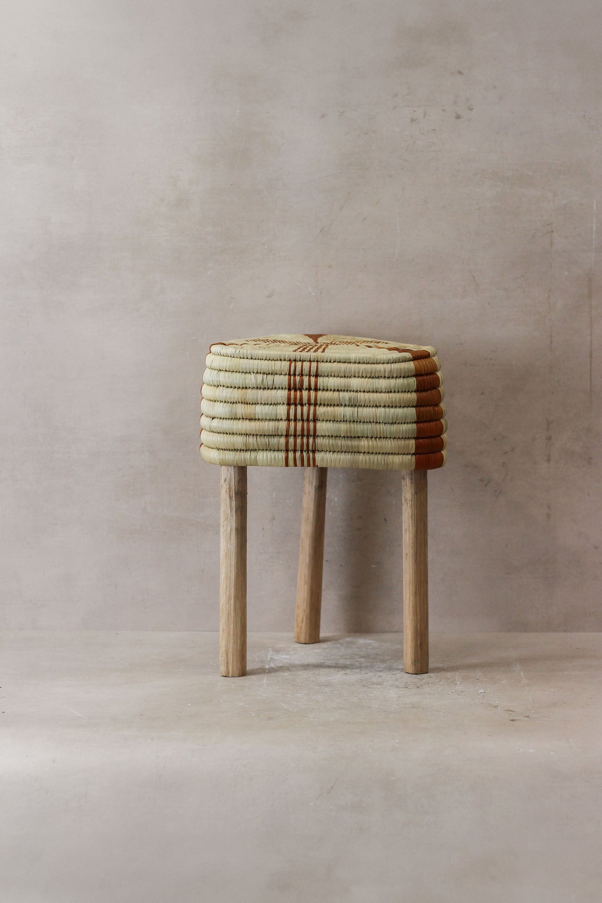 Woven Stool Orange (73A)