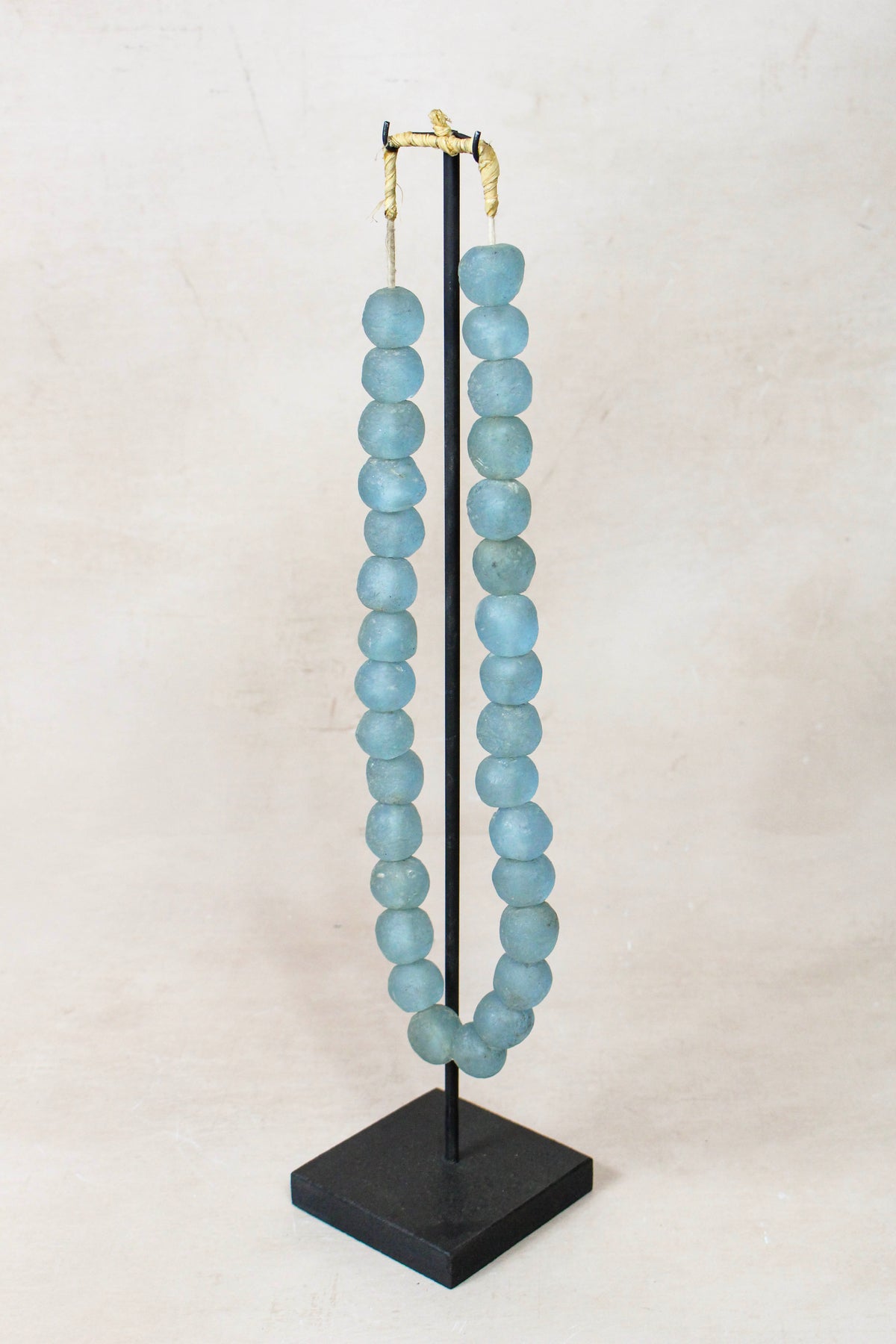 Ghana Glass Beads Necklace, Light blue - 85.1