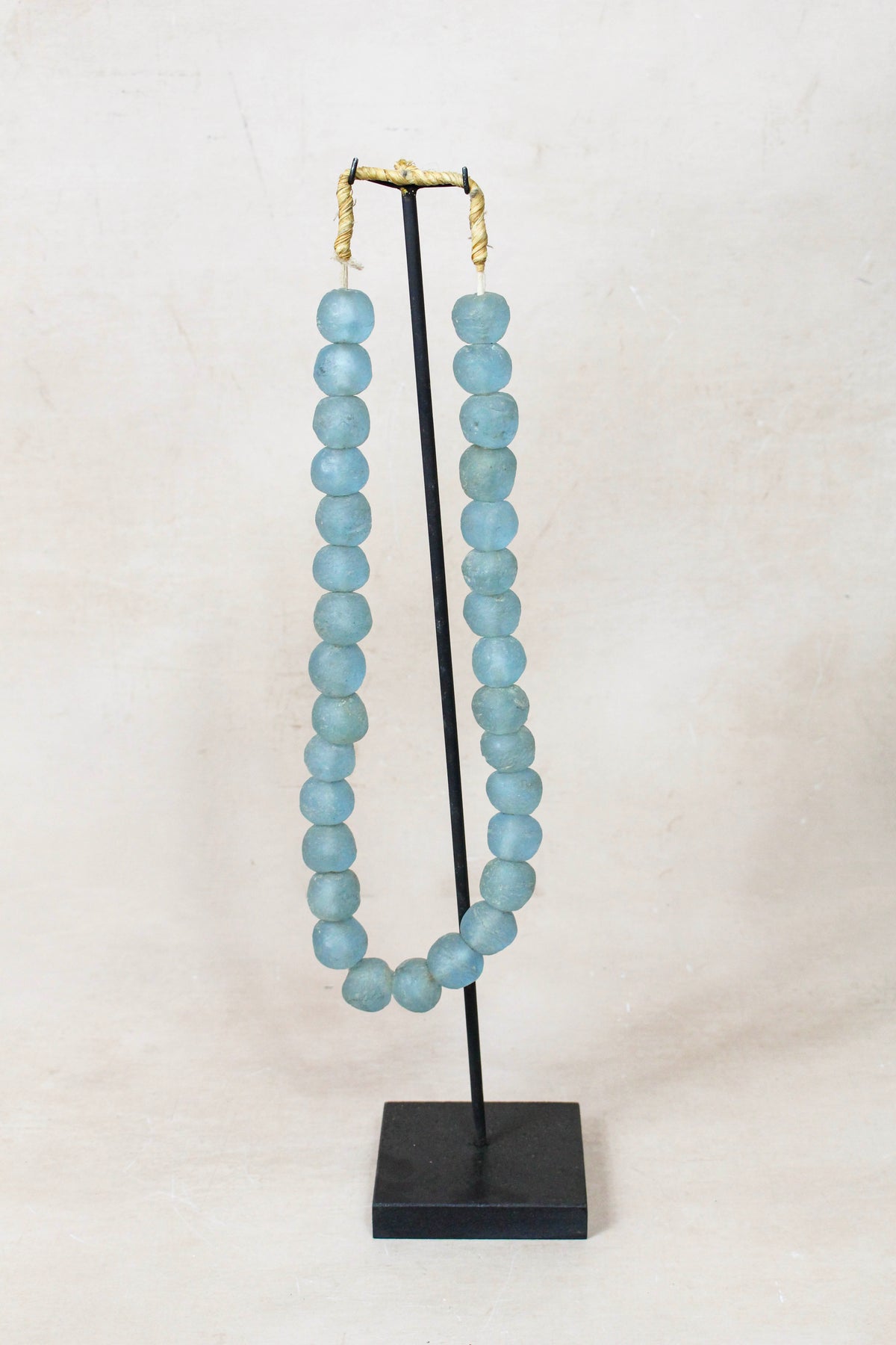 Ghana Glass Beads Necklace, Light blue - 85.2