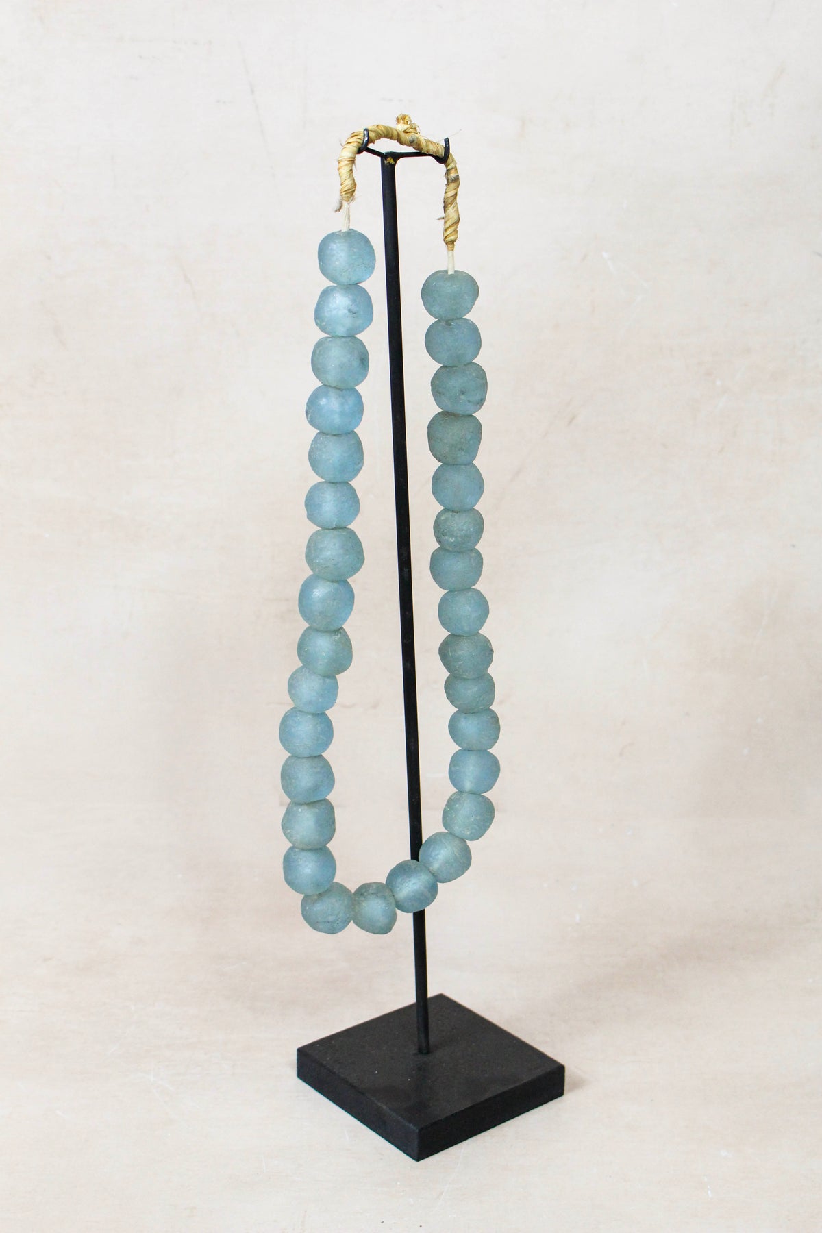 Ghana Glass Beads Necklace, Light blue - 85.2