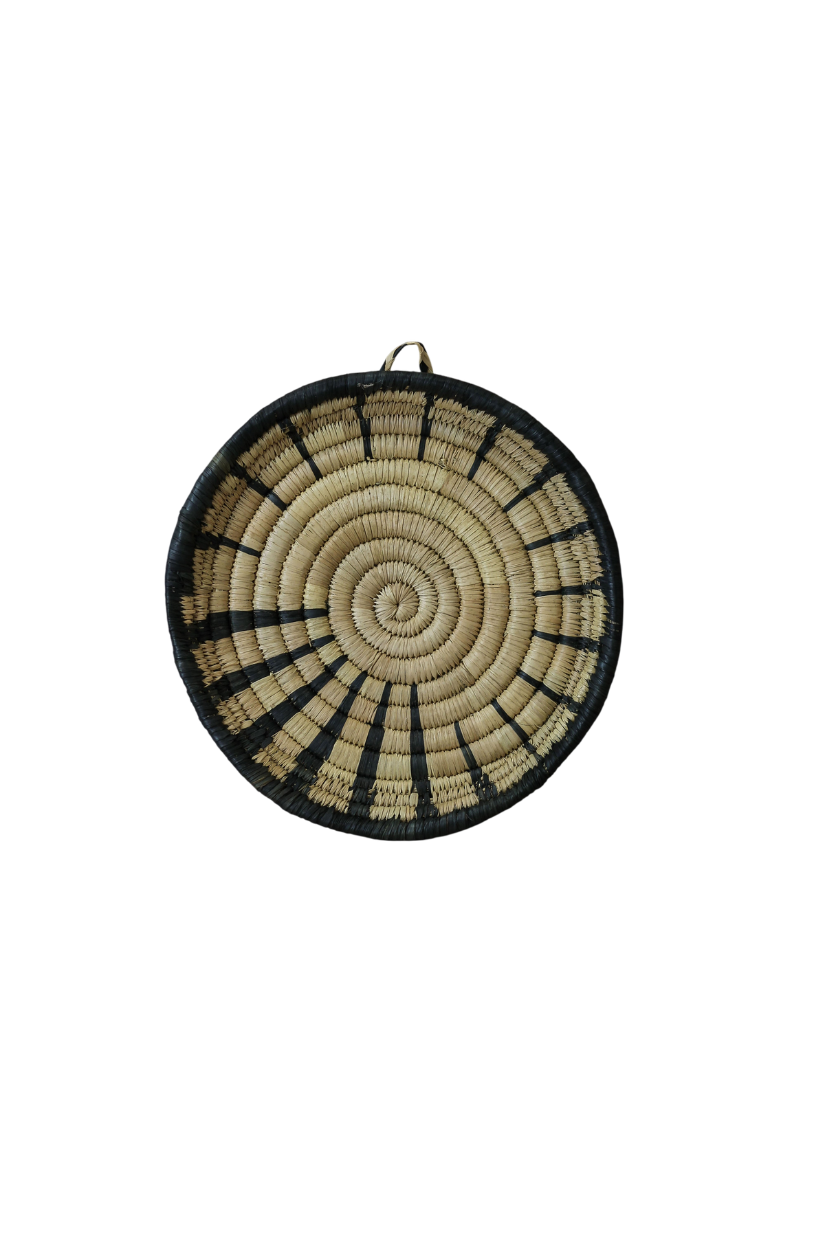 Handwoven Malawi wall basket in natural Ilala palm fibre