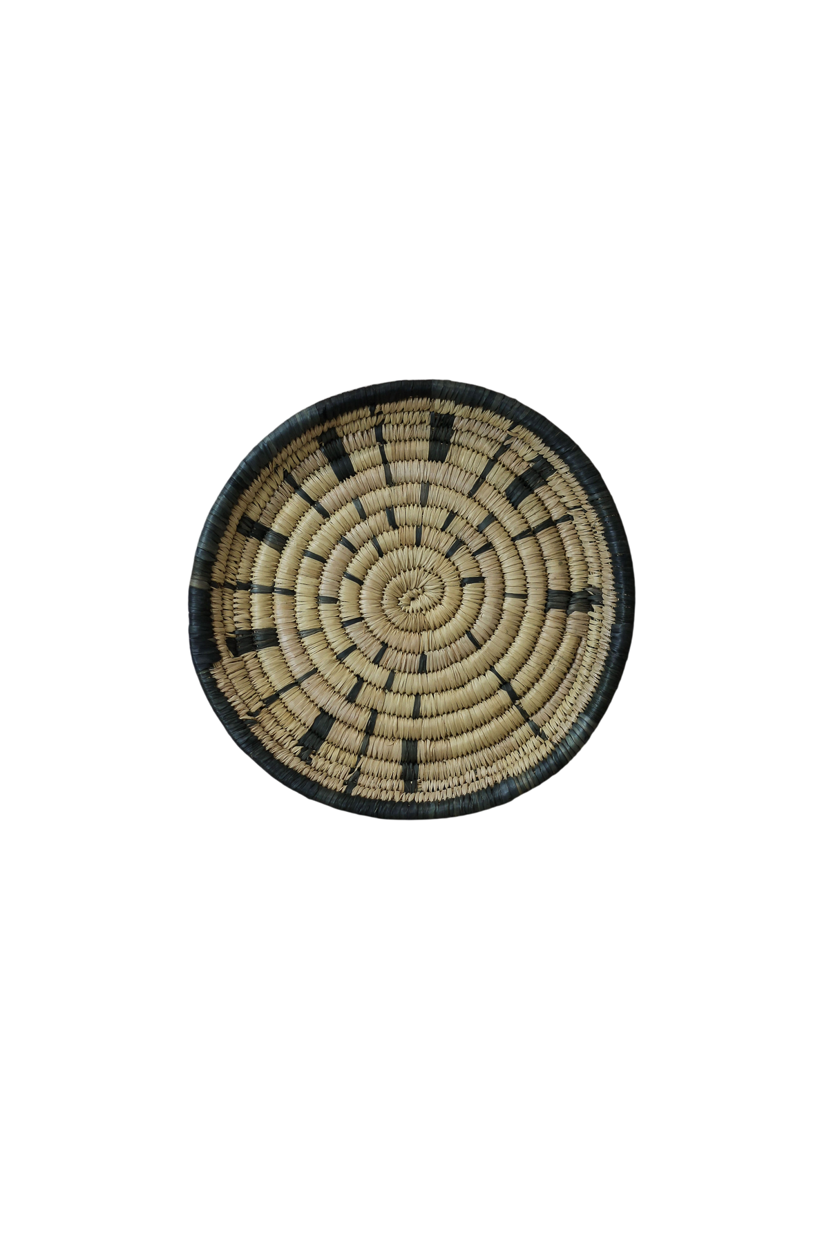 Handwoven Malawi wall basket in natural Ilala palm fibre