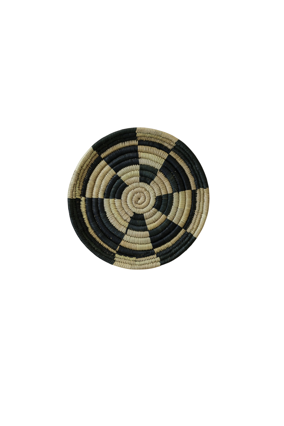 Handwoven Malawi wall basket in natural Ilala palm fibre