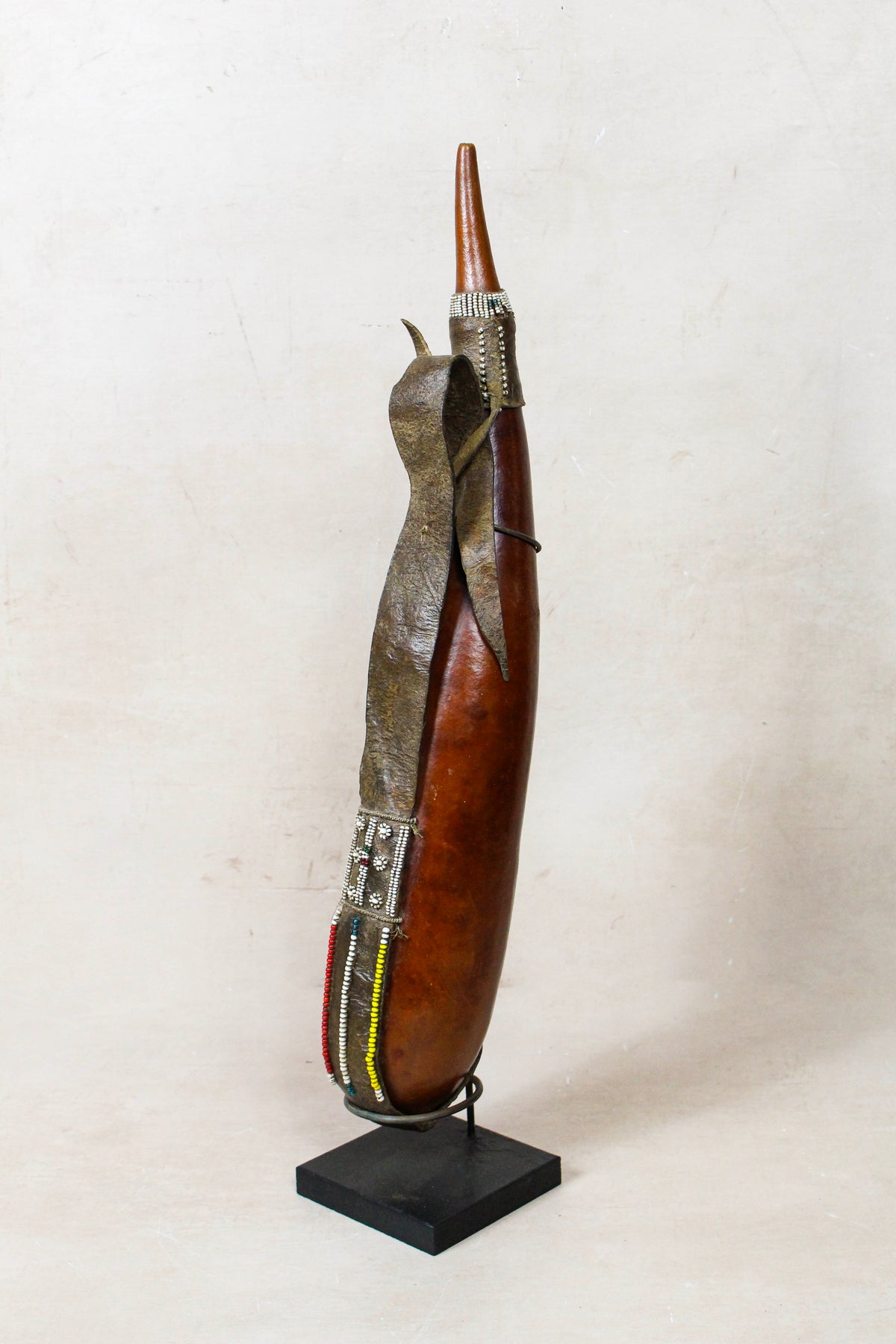 Vintage Beaded Maasai Calabash - Kenya - 52.3