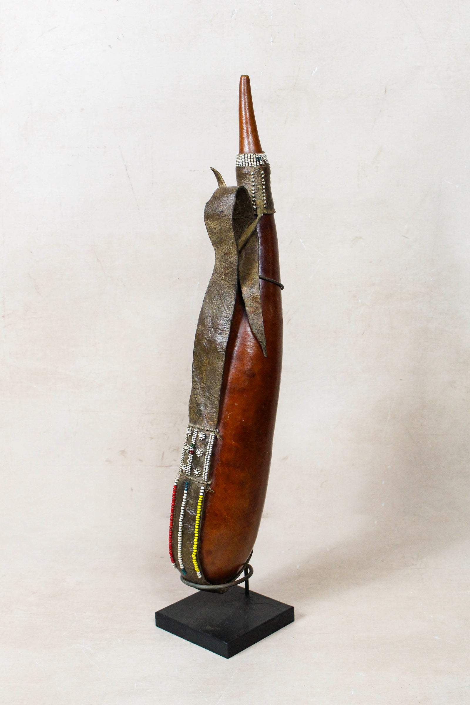 Vintage Beaded Maasai Calabash - Kenya - 52.3