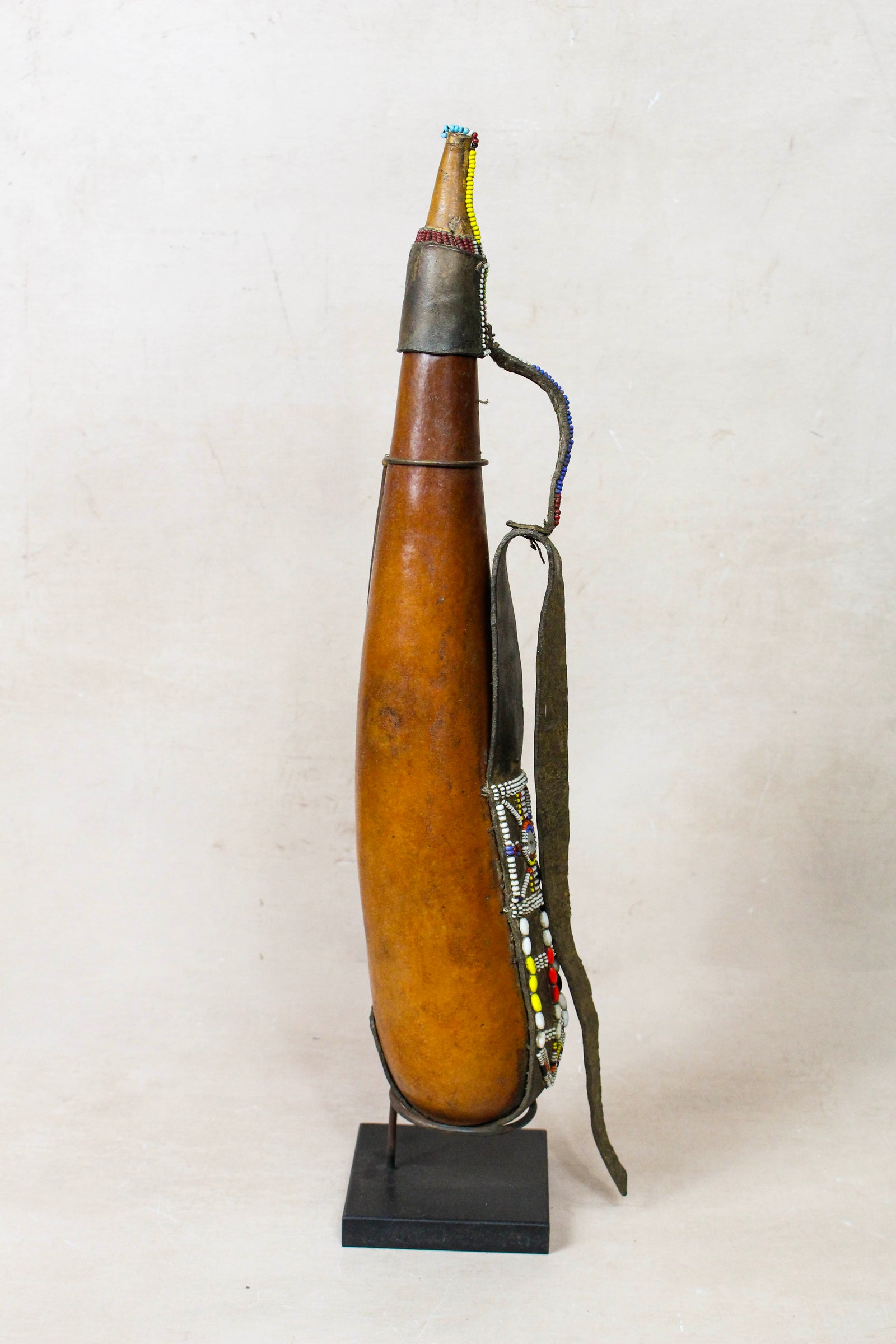 Vintage Beaded Maasai Calabash - Kenya - 52.4