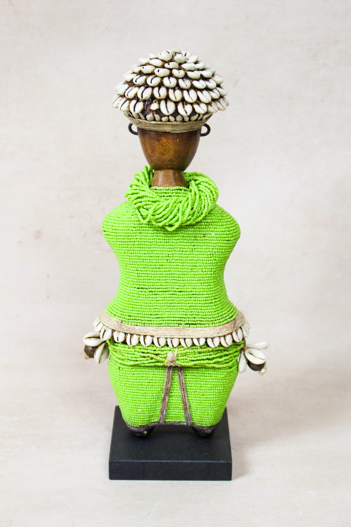 Green Namji beaded doll — detail of the beadwork