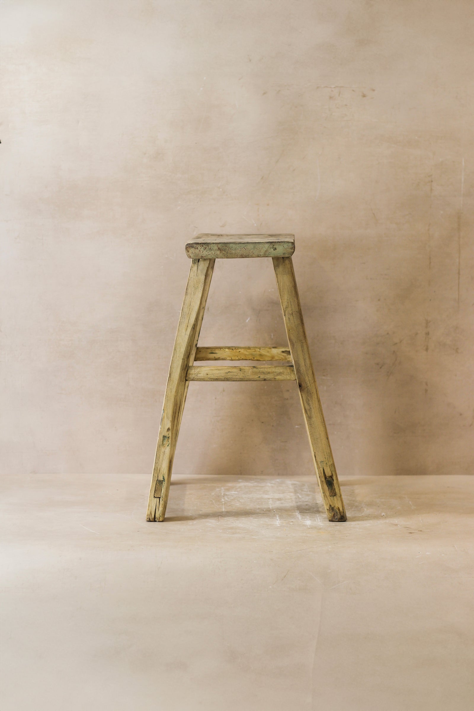 Vintage Rustic Elm Wood Stool - Medium - No 48