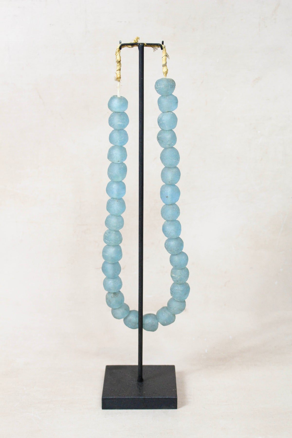 Ghana Glass Beads Necklace, Light blue - 85.5