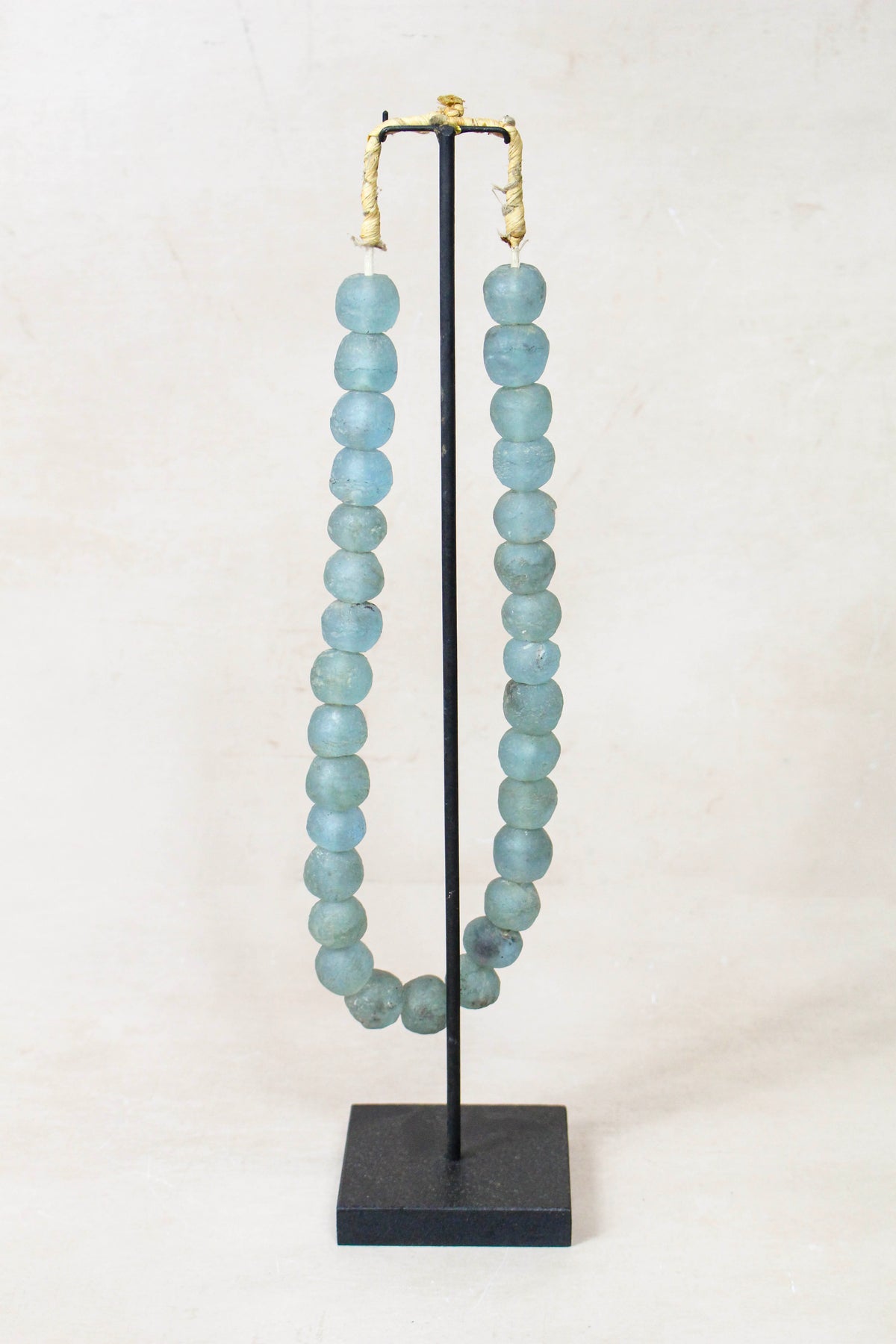 Ghana Glass Beads Necklace, Light blue - 85.6