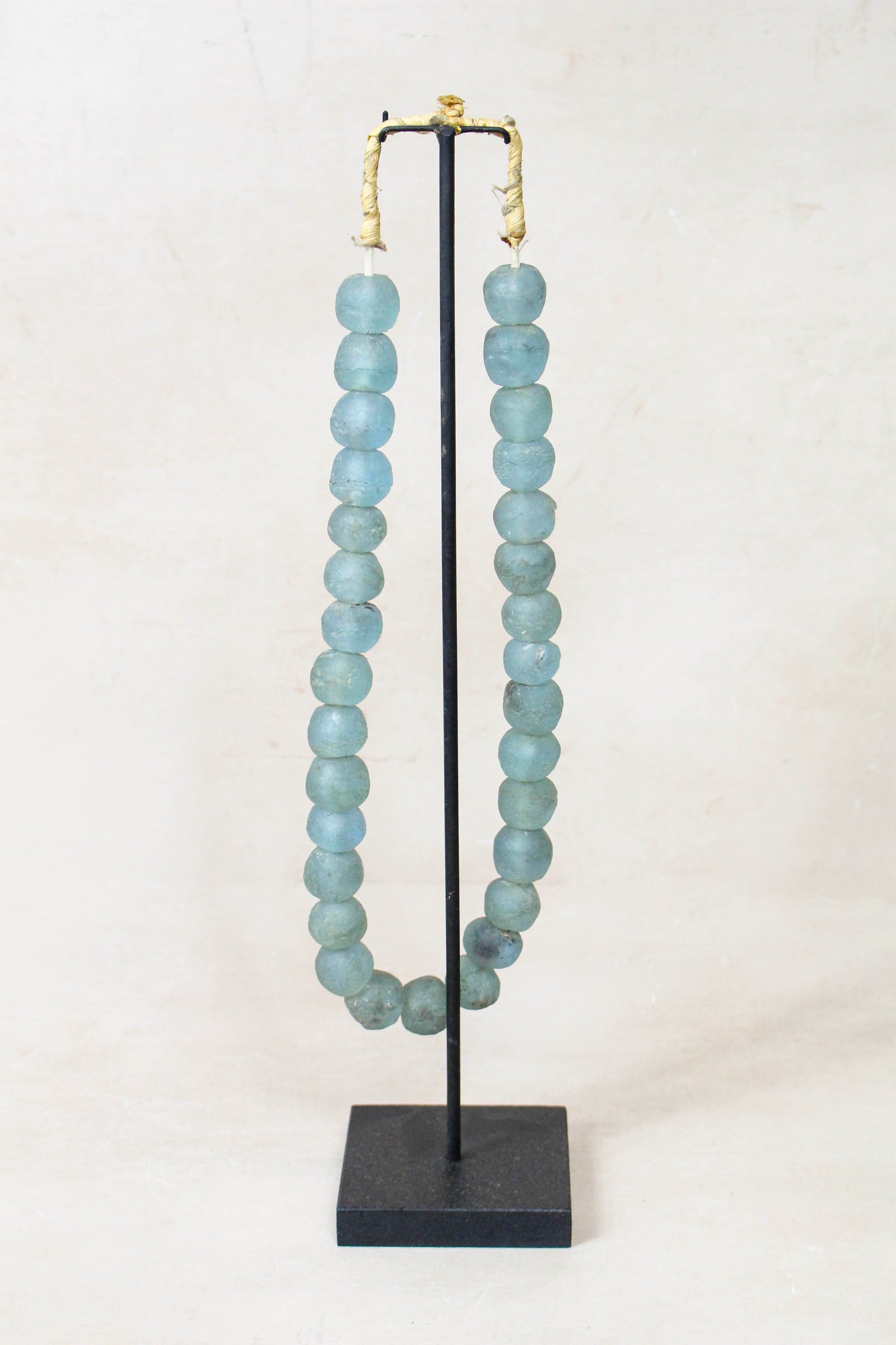 Ghana Glass Beads Necklace, Light blue - 85.6