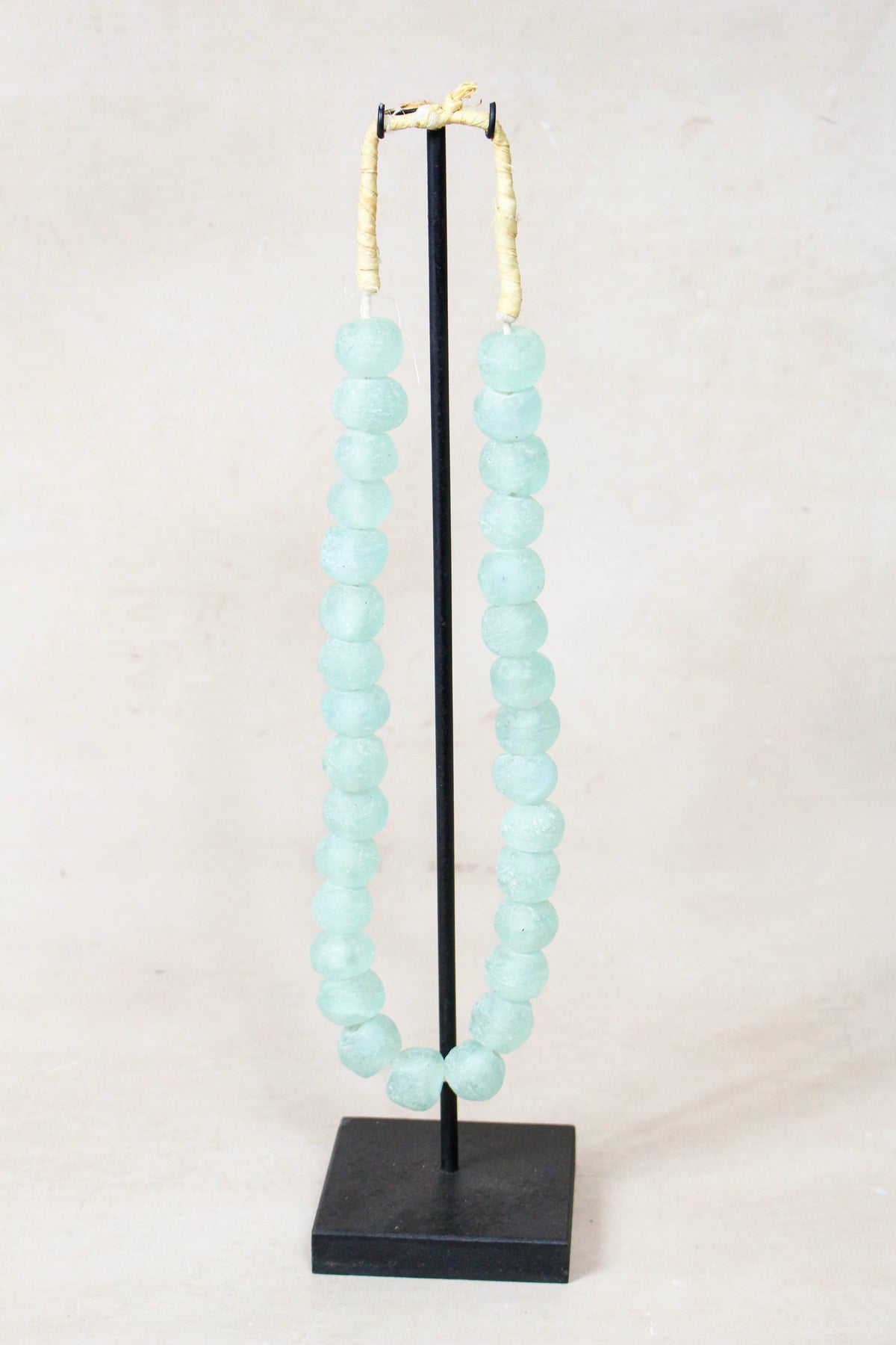 Ghana Glass Beads Necklace, Light blue - 85.10