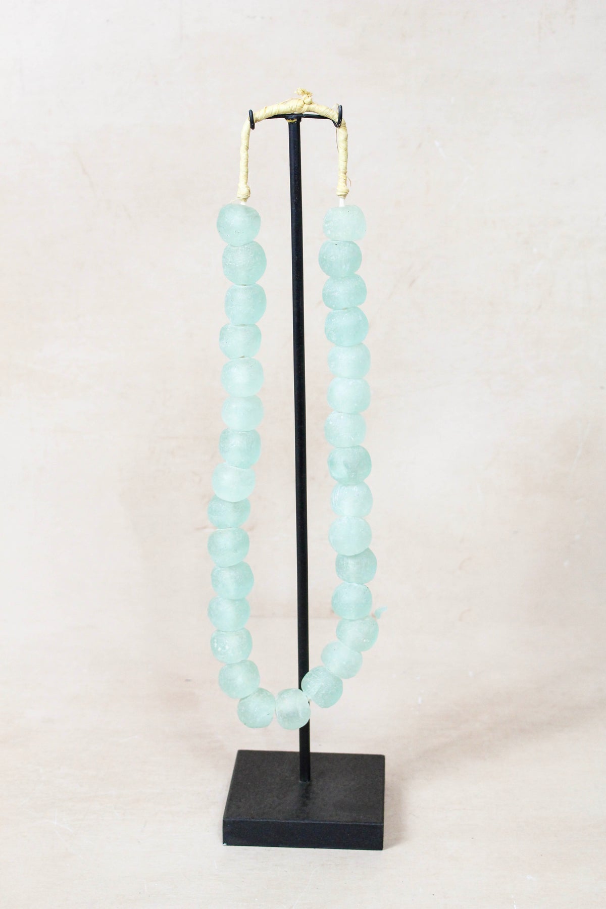 Ghana Glass Beads Necklace, Light blue - 85.11