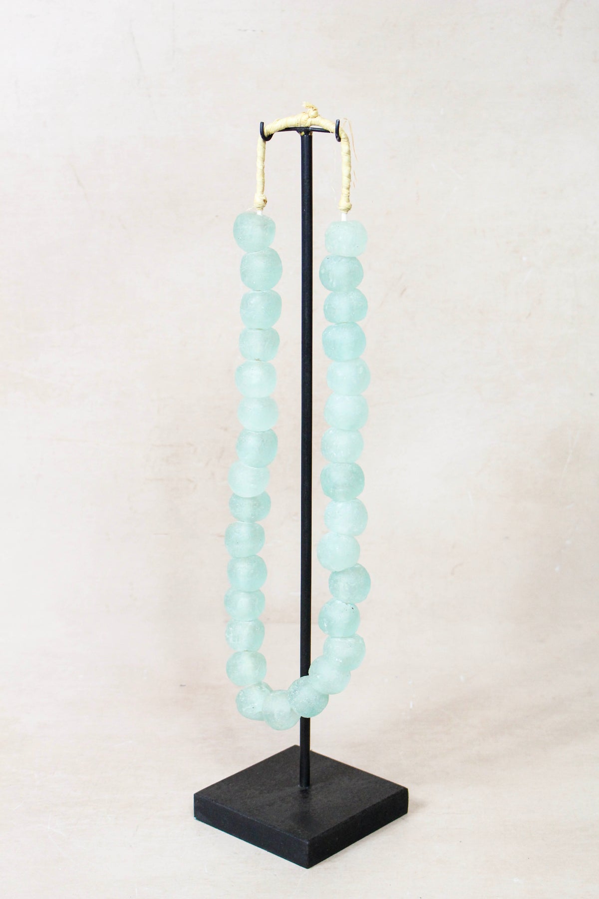 Ghana Glass Beads Necklace, Light blue - 85.11