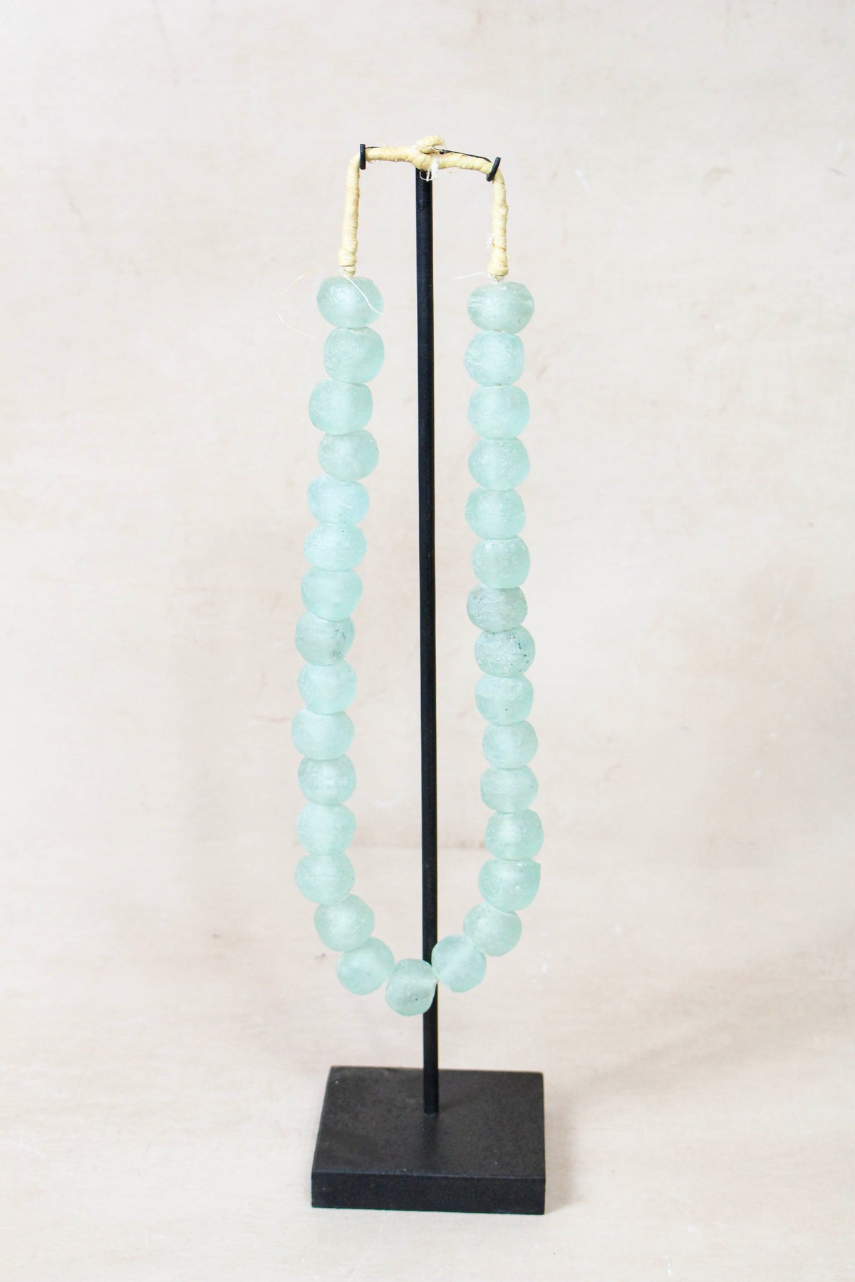 Ghana Glass Beads Necklace, Light blue - 85.12