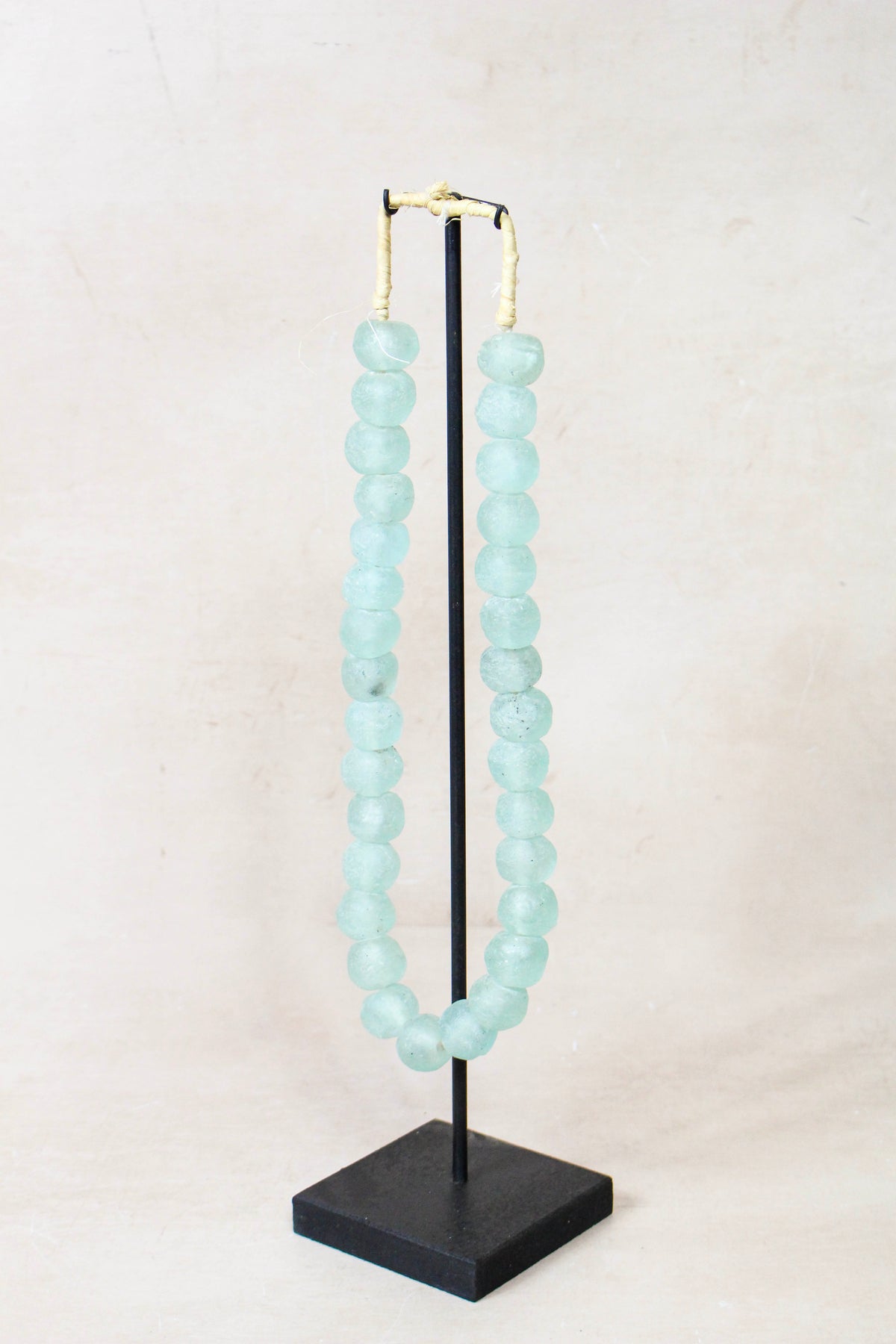 Ghana Glass Beads Necklace, Light blue - 85.12