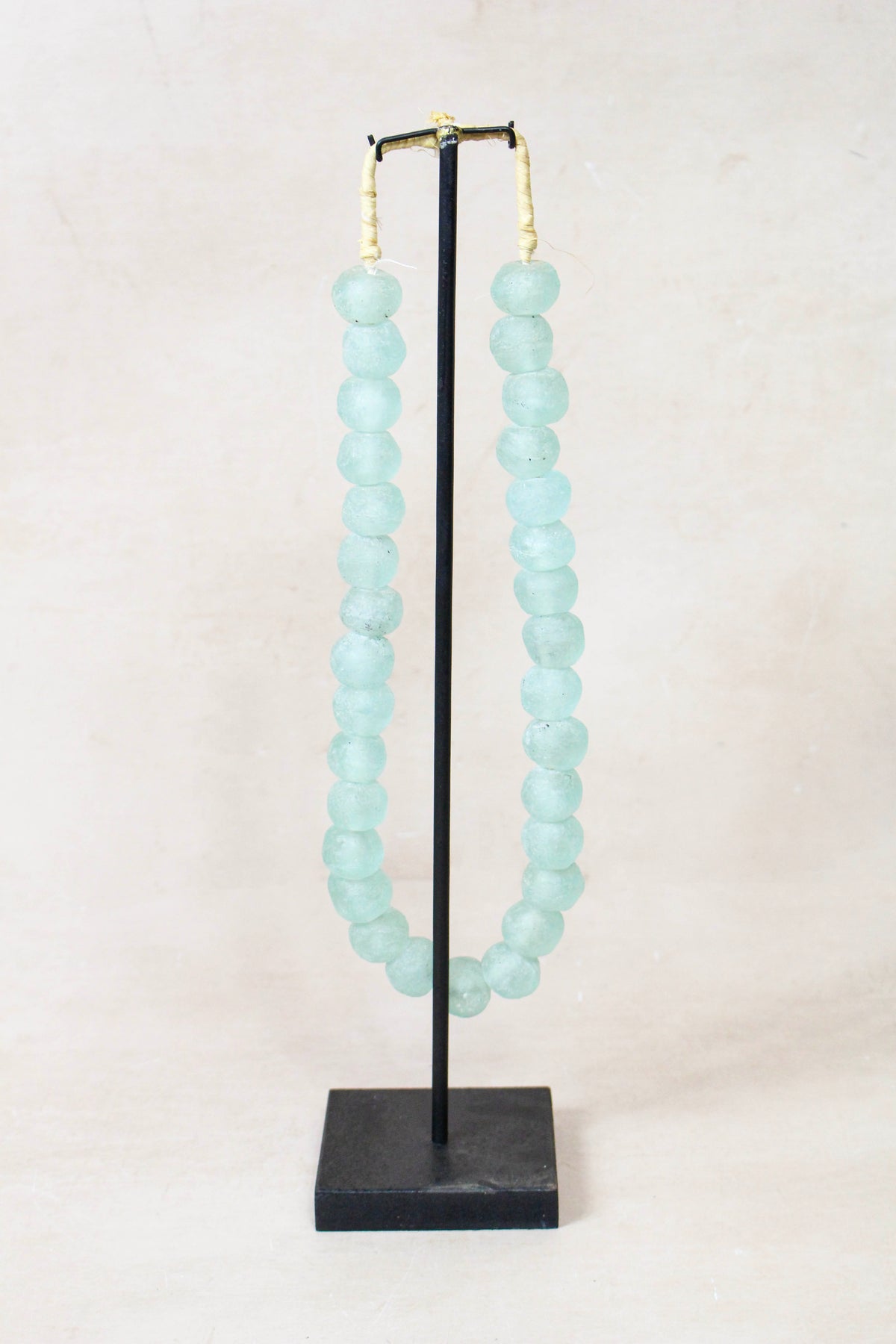Ghana Glass Beads Necklace, Light blue - 85.12