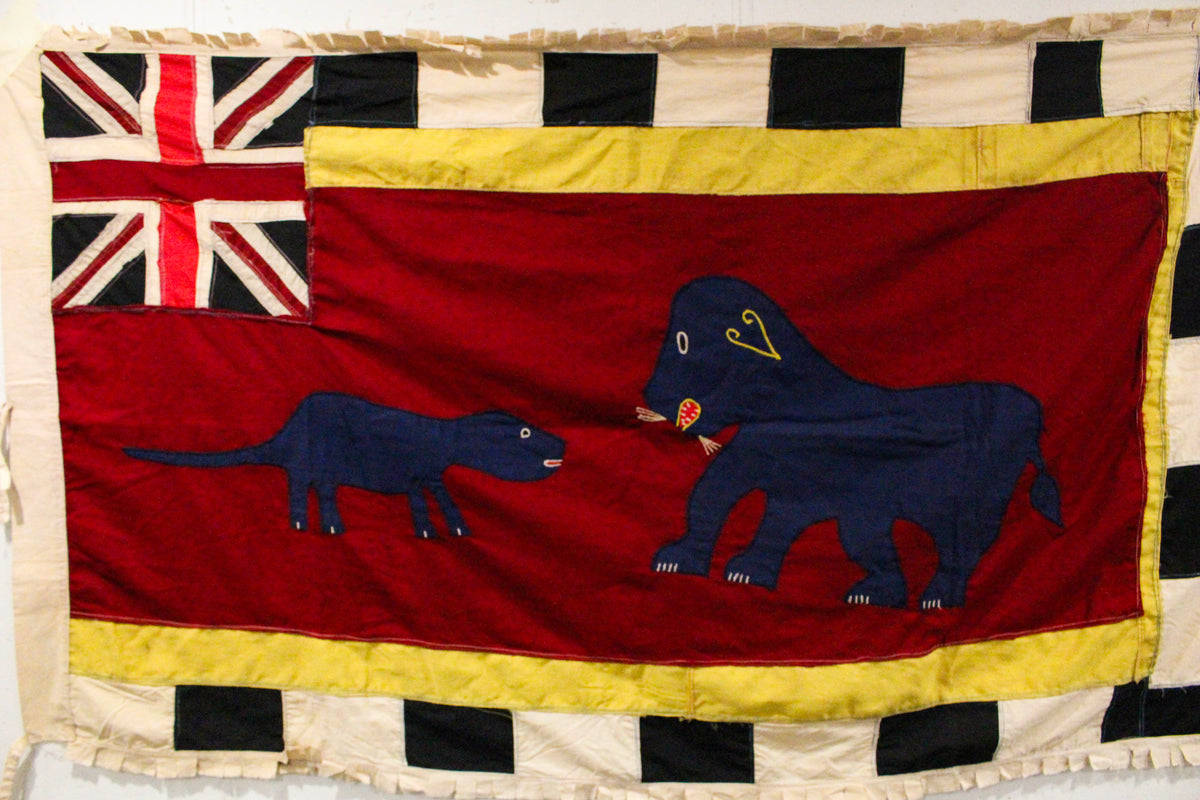 Handmade Asafo Fante flag from Ghana (21) — appliqué textile folk art wall hanging (view 3)