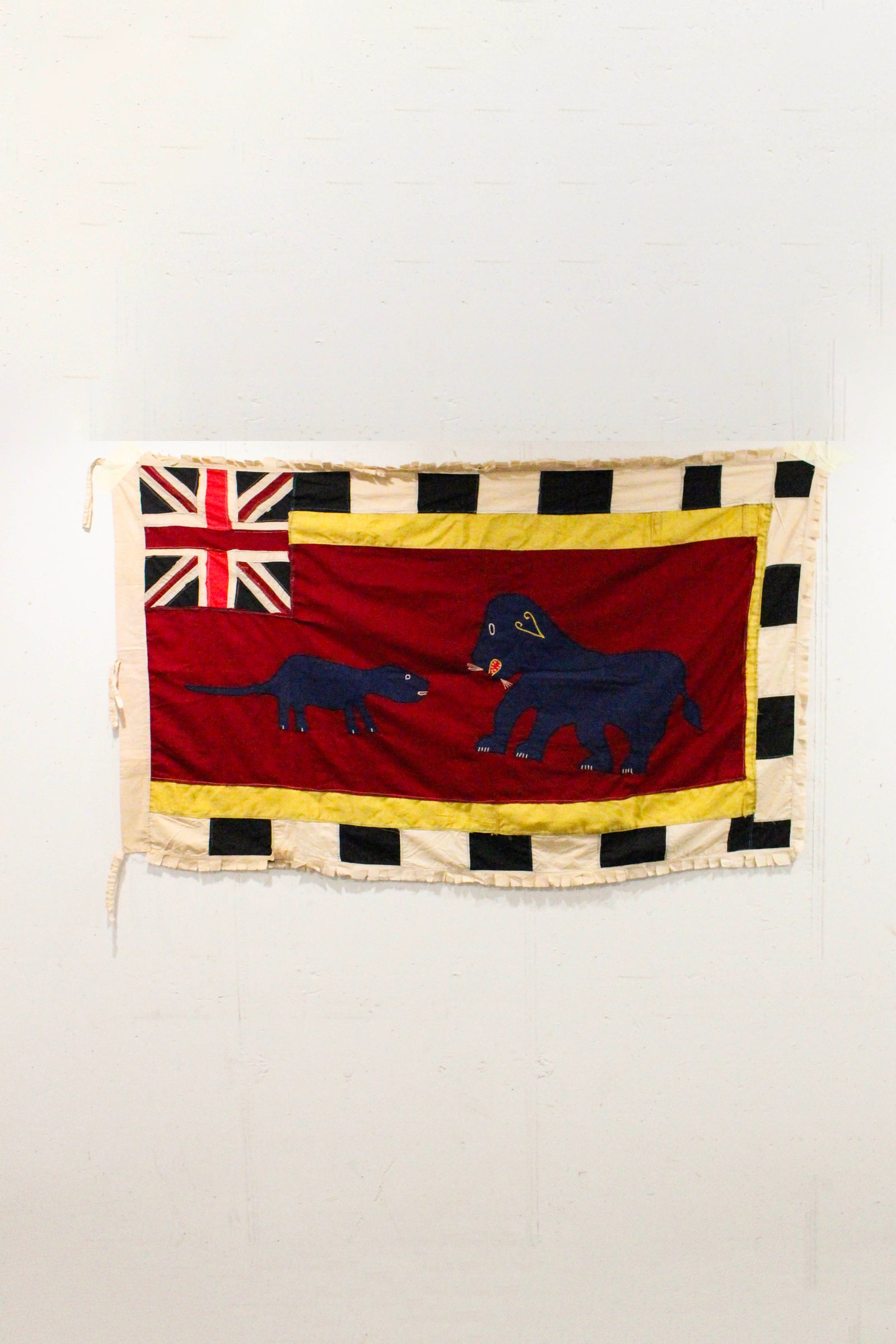 Handmade Asafo Fante flag from Ghana (21) — appliqué textile folk art wall hanging