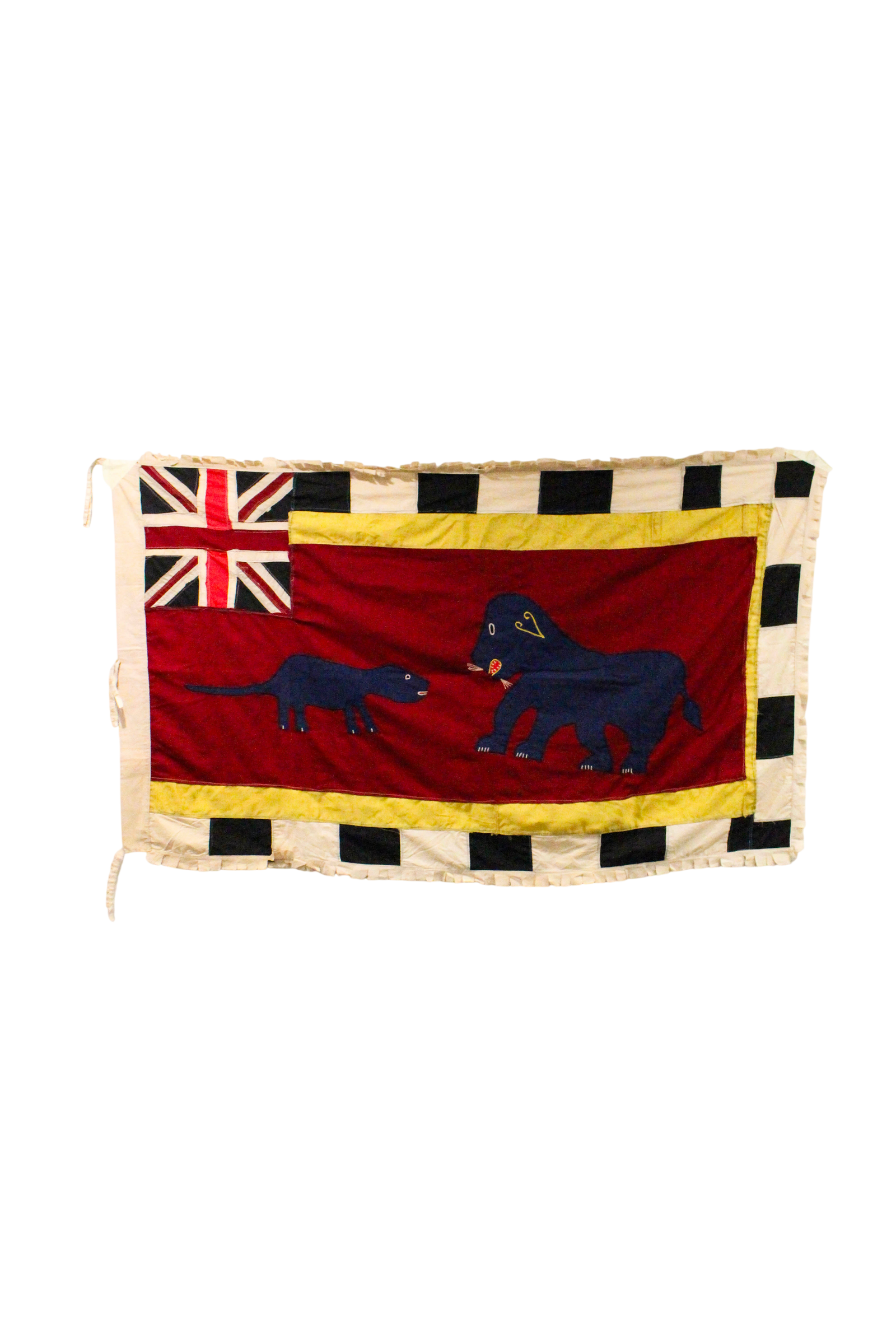 Handmade Asafo Fante flag from Ghana (21) — appliqué textile folk art wall hanging