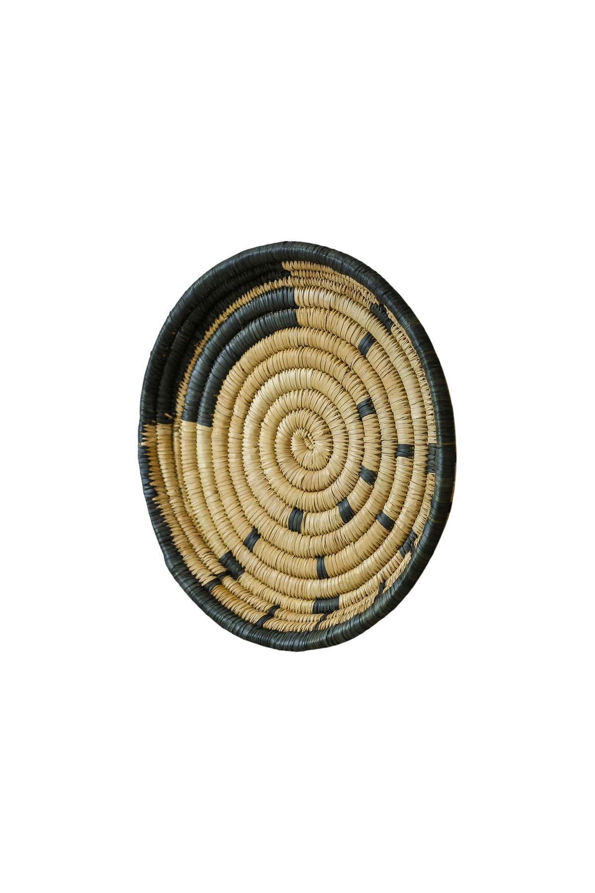 Handwoven Malawi wall basket in natural Ilala palm fibre
