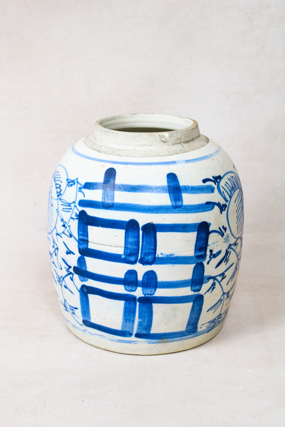 Old Blue &amp; White Porcelain Jar - 162.4